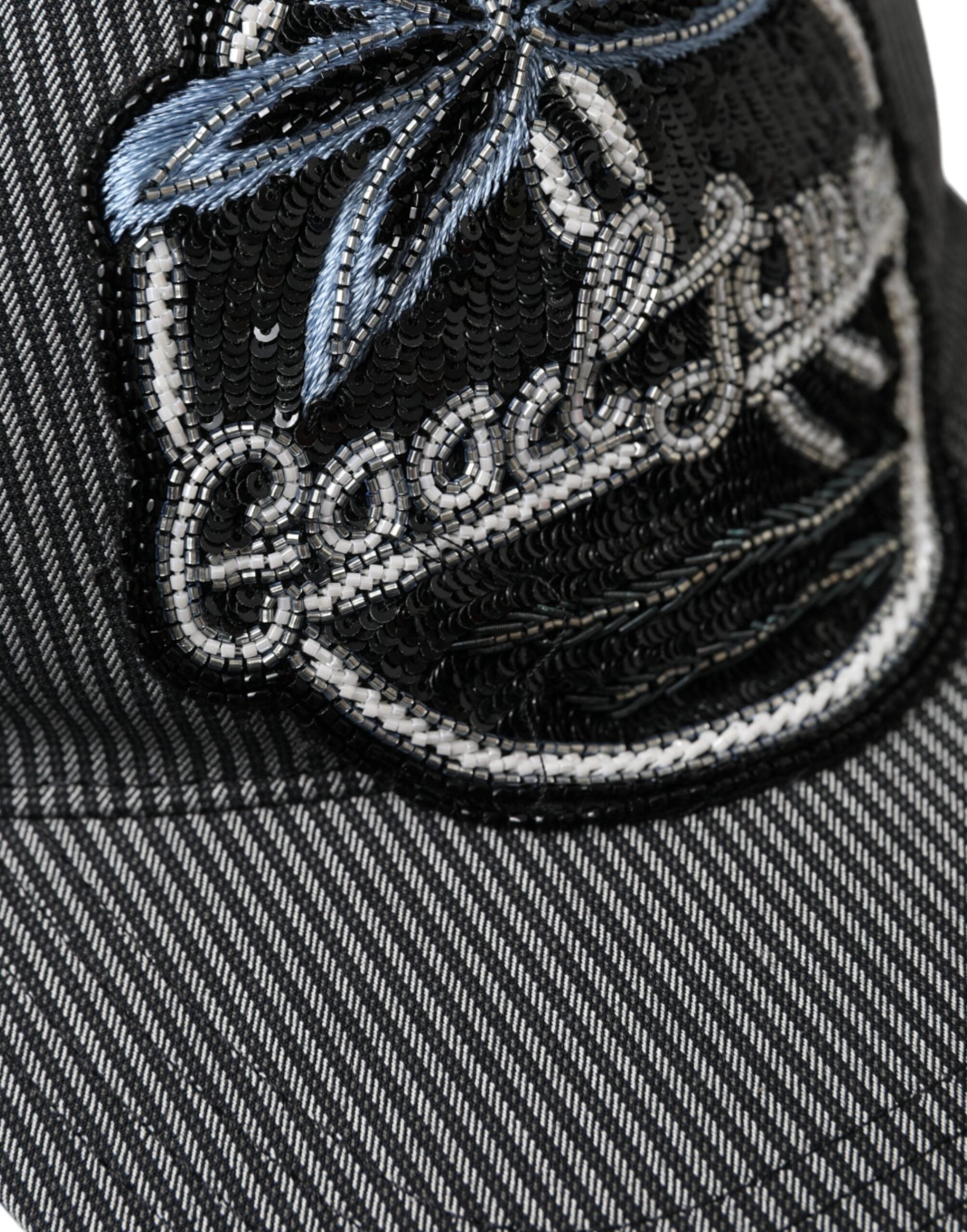 Dolce & Gabbana Svart Bomullsutsmyckad Baseballkeps Herr