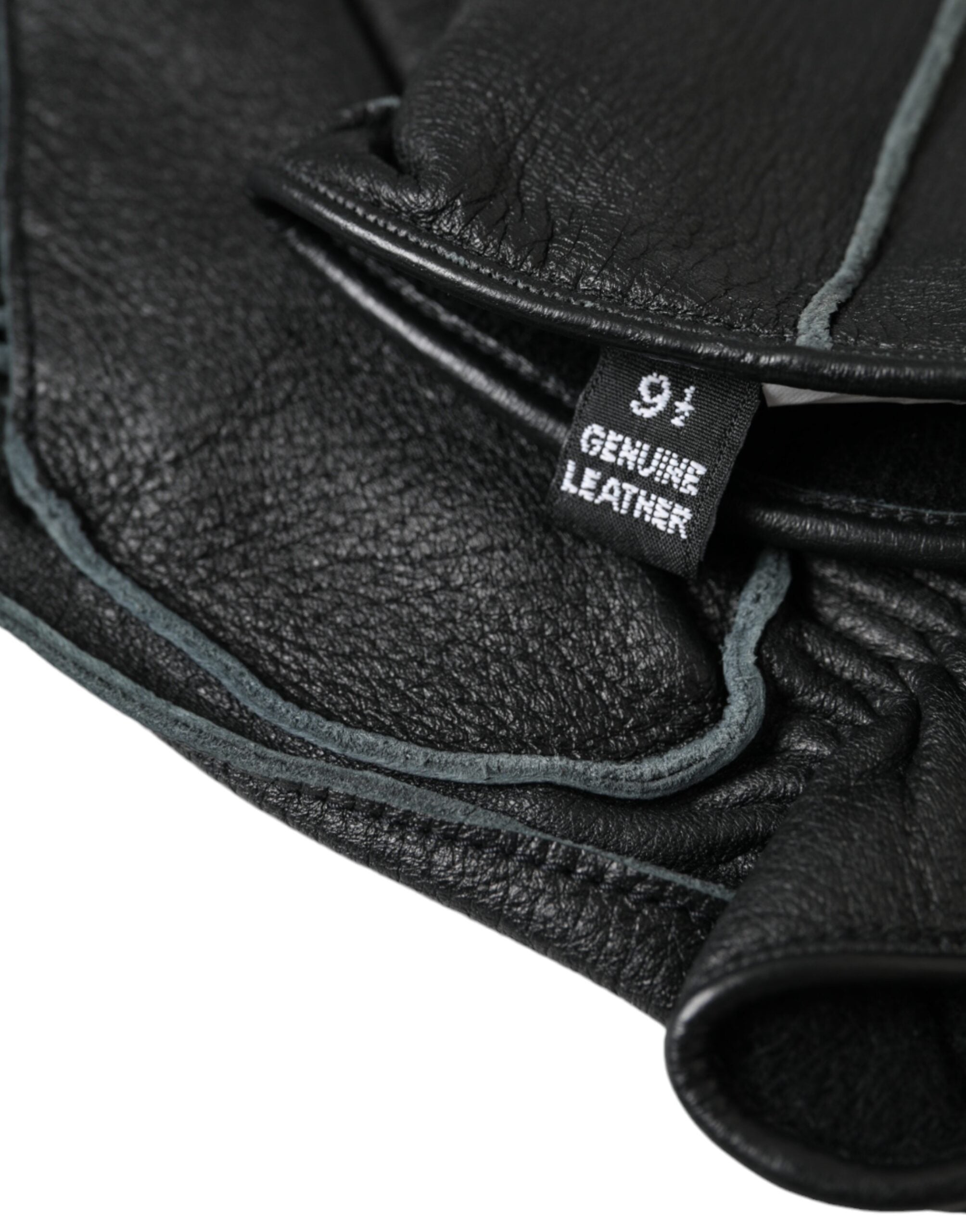 Dolce & Gabbana svarta handskar i läder med hjortmotiv