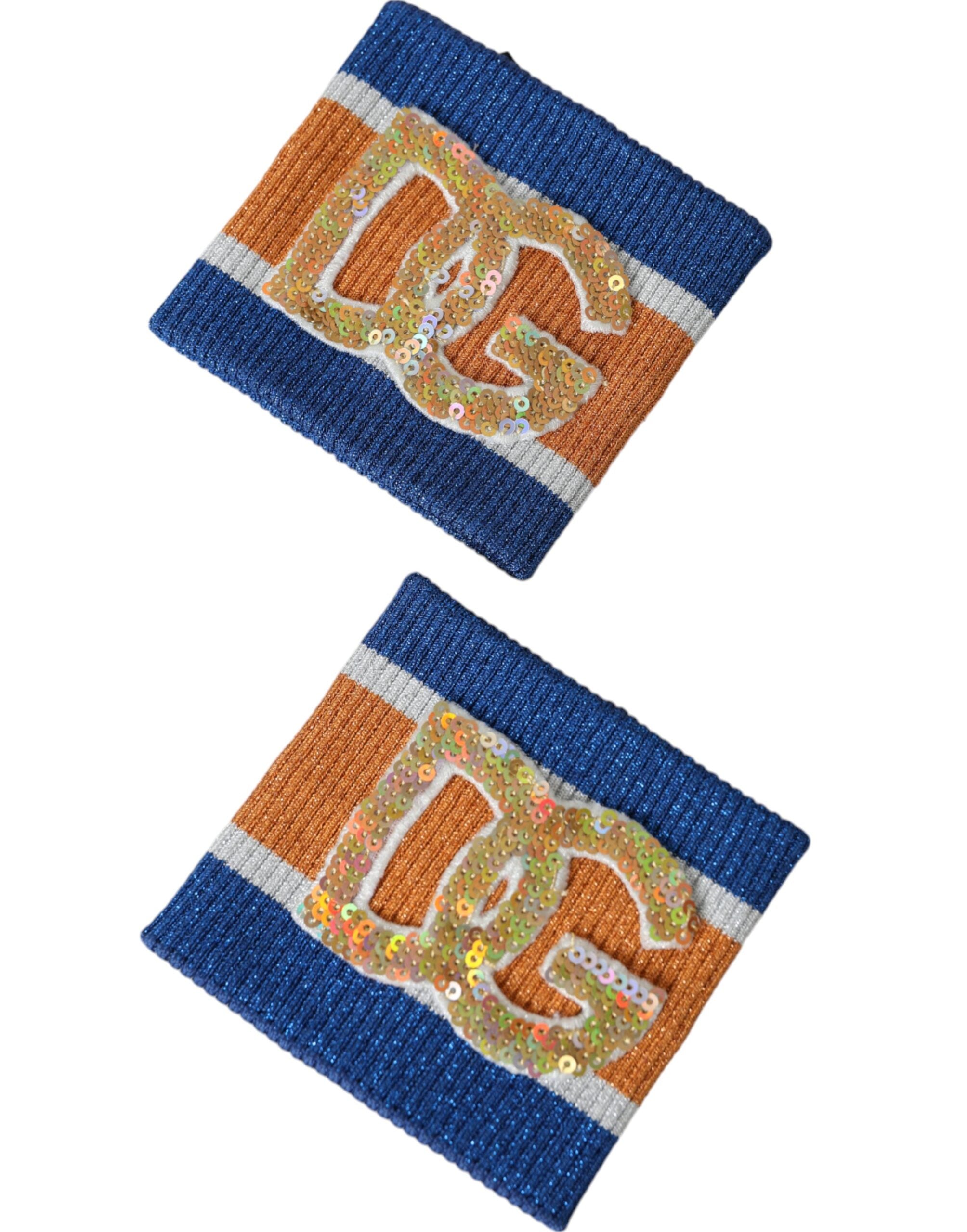Dolce & Gabbana Flerfärgad Logotyp Paljett Viskos Armband