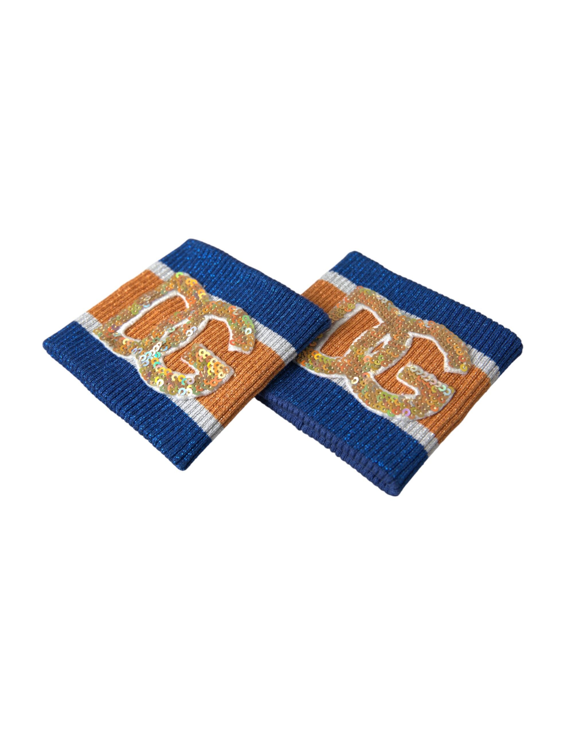 Dolce & Gabbana Flerfärgad Logotyp Paljett Viskos Armband