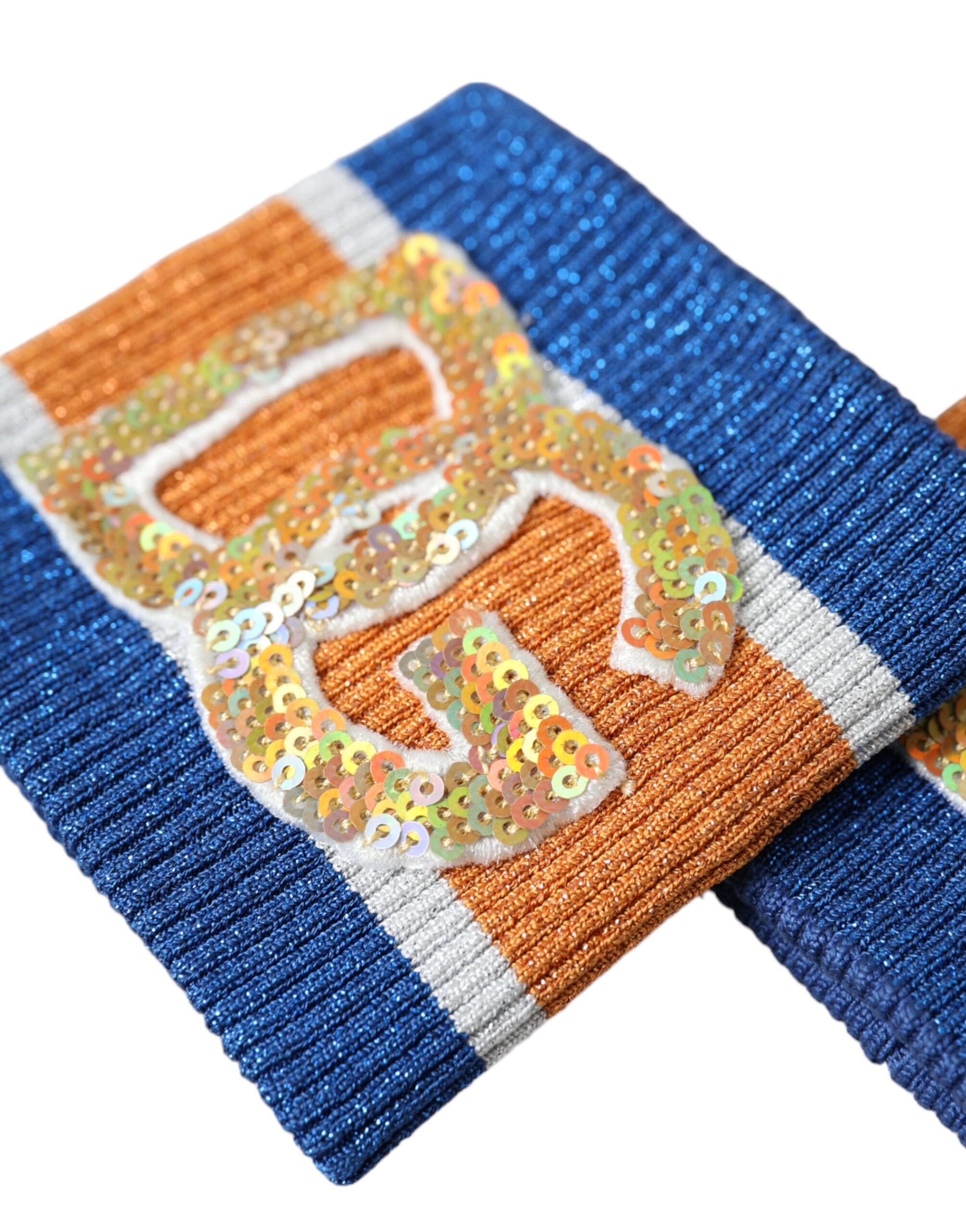 Dolce & Gabbana Flerfärgad Logotyp Paljett Viskos Armband