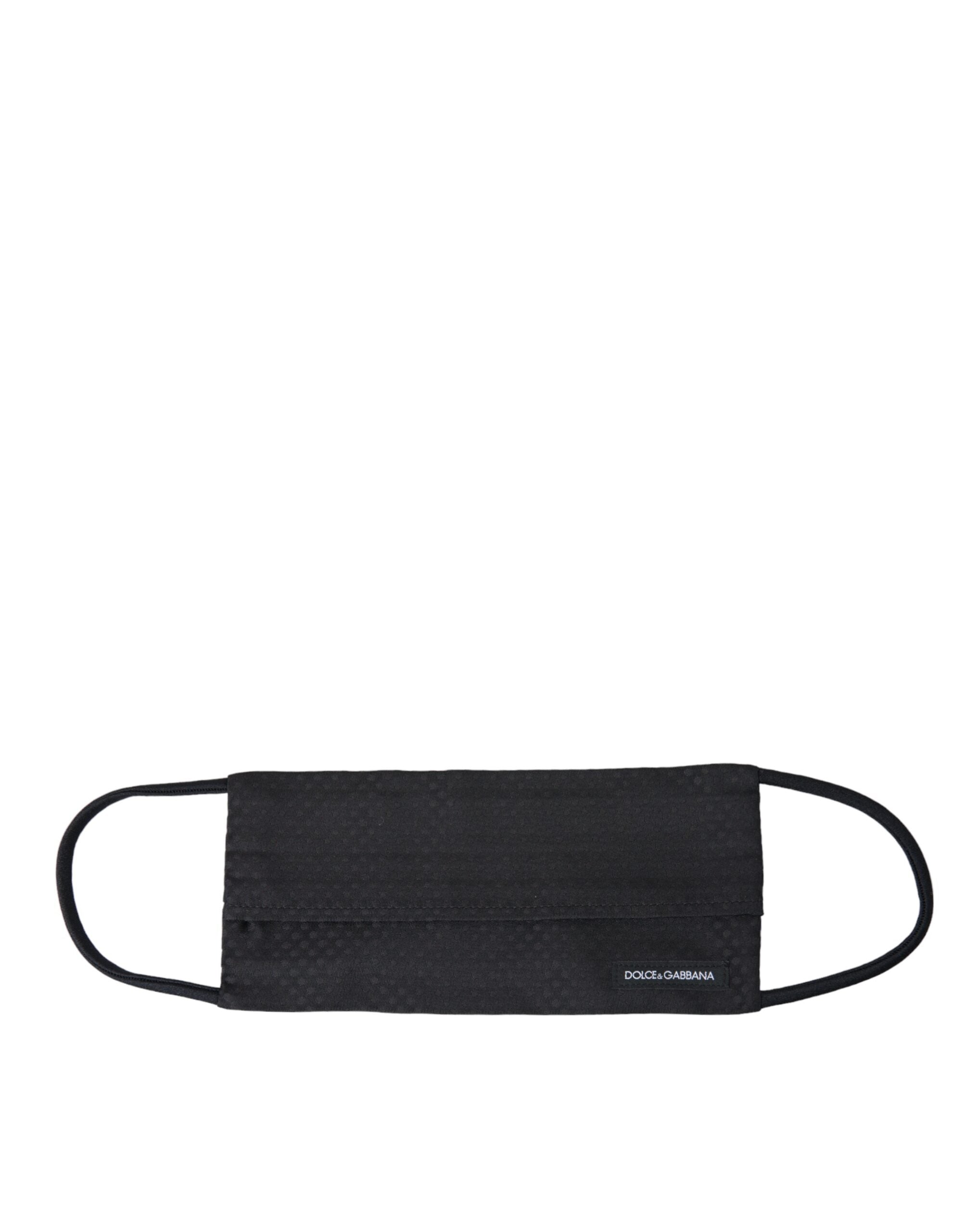 Dolce & Gabbana Svart ansiktsmask med justerbar slips i 100 % siden