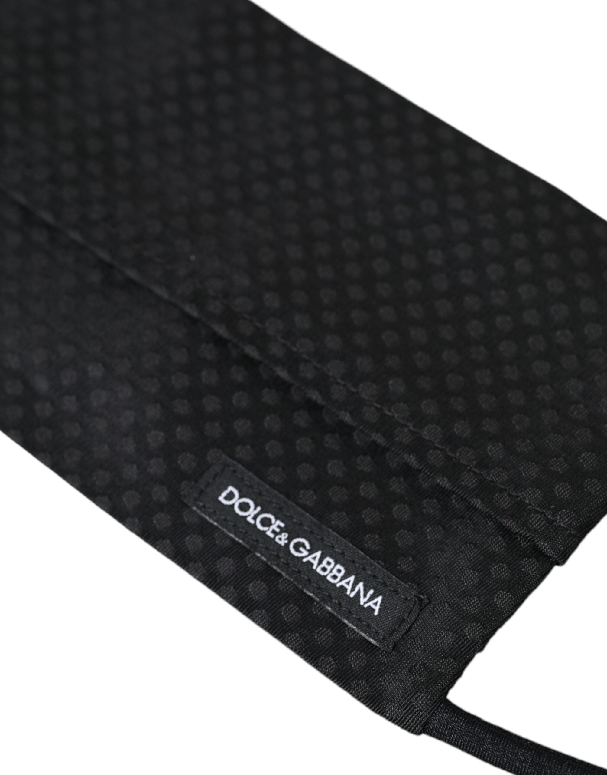 Dolce & Gabbana Svart ansiktsmask med justerbar slips i 100 % siden