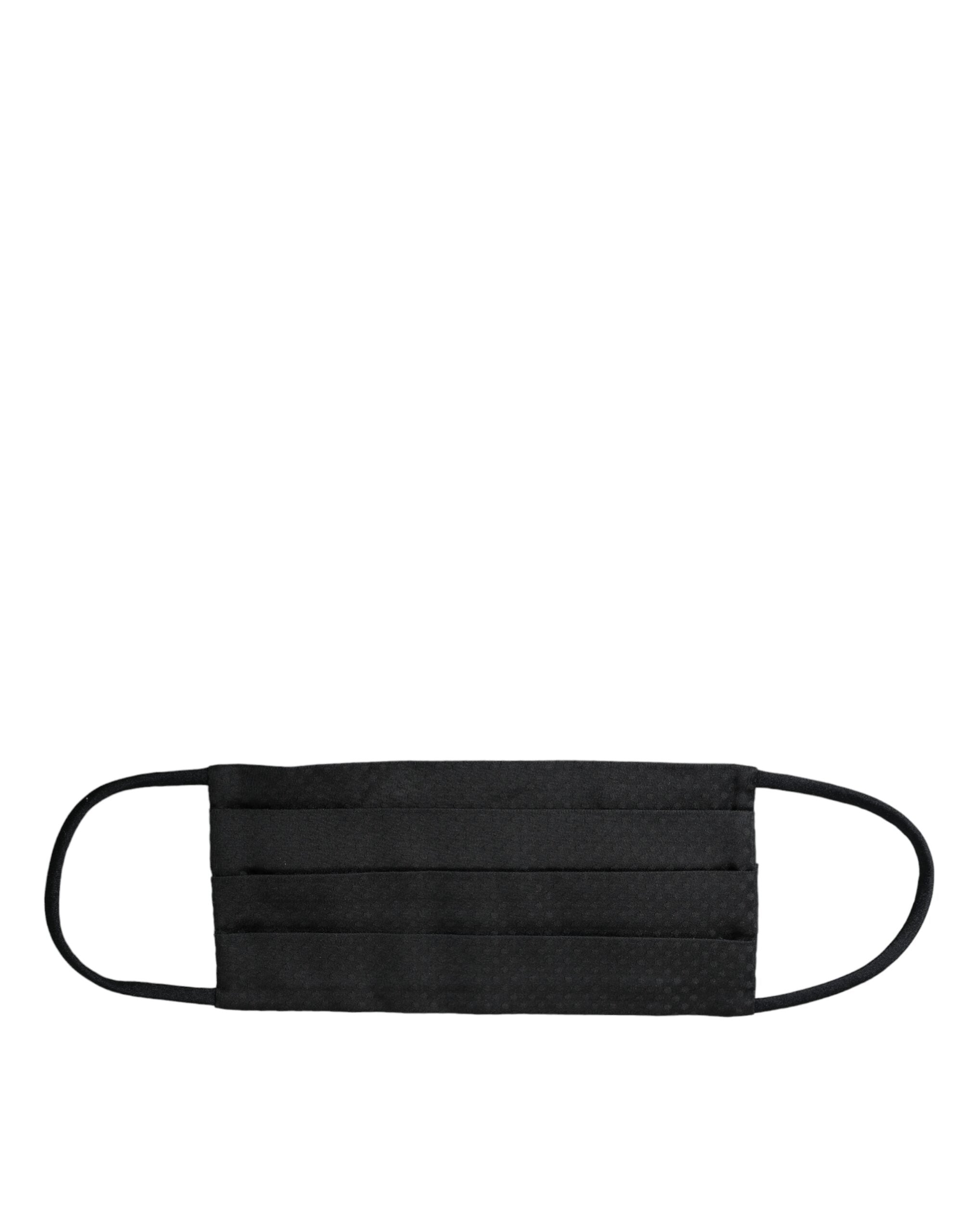 Dolce & Gabbana Svart ansiktsmask med justerbar slips i 100 % siden