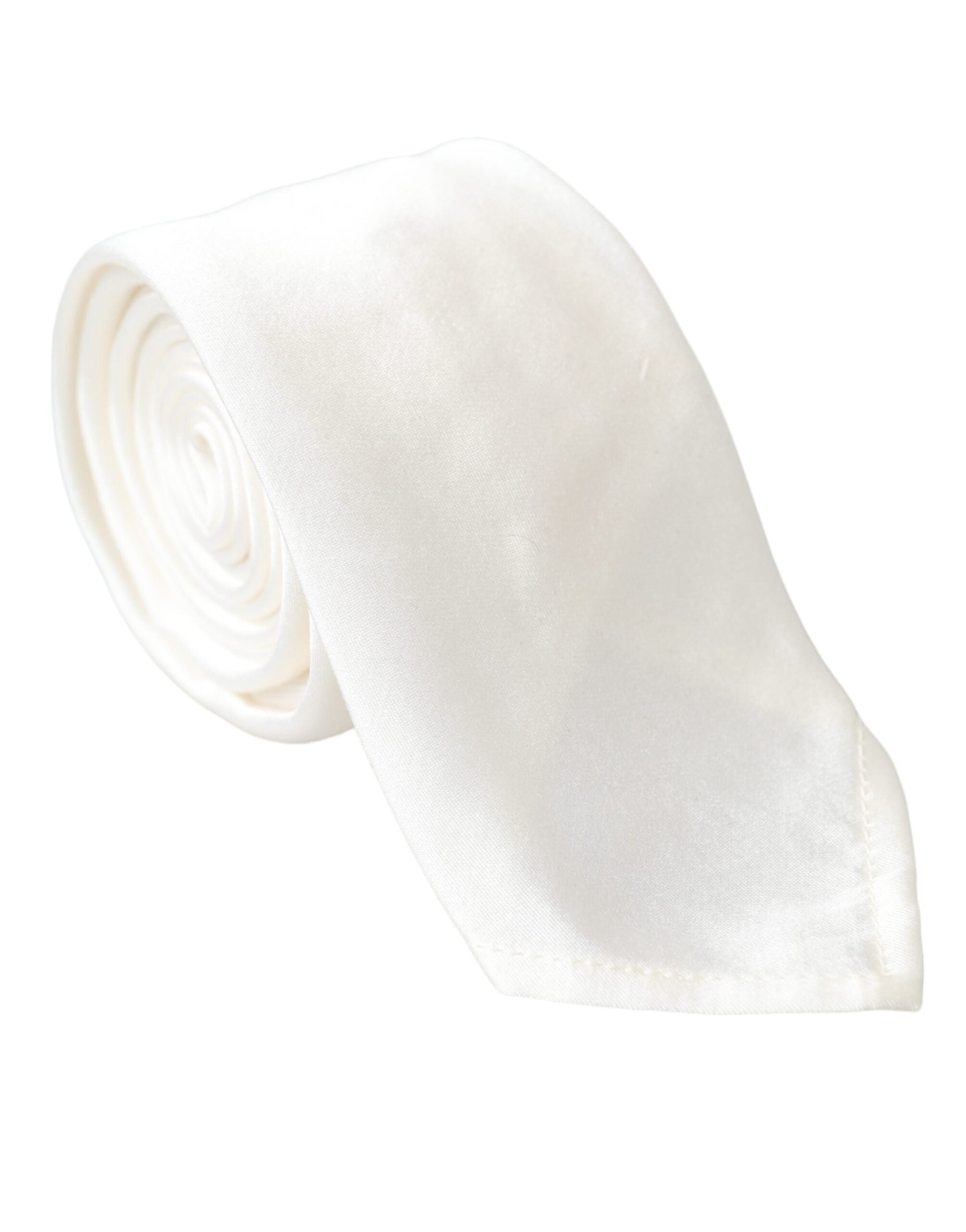 Dolce & Gabbana Vit Silkesblandning Justerbar Slips Herr