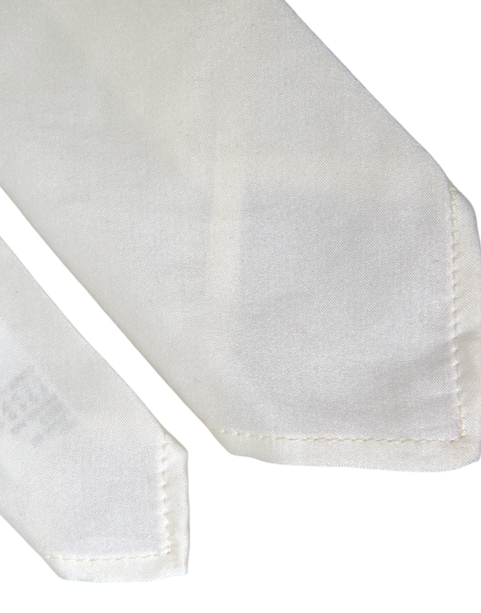 Dolce & Gabbana Vit Silkesblandning Justerbar Slips Herr