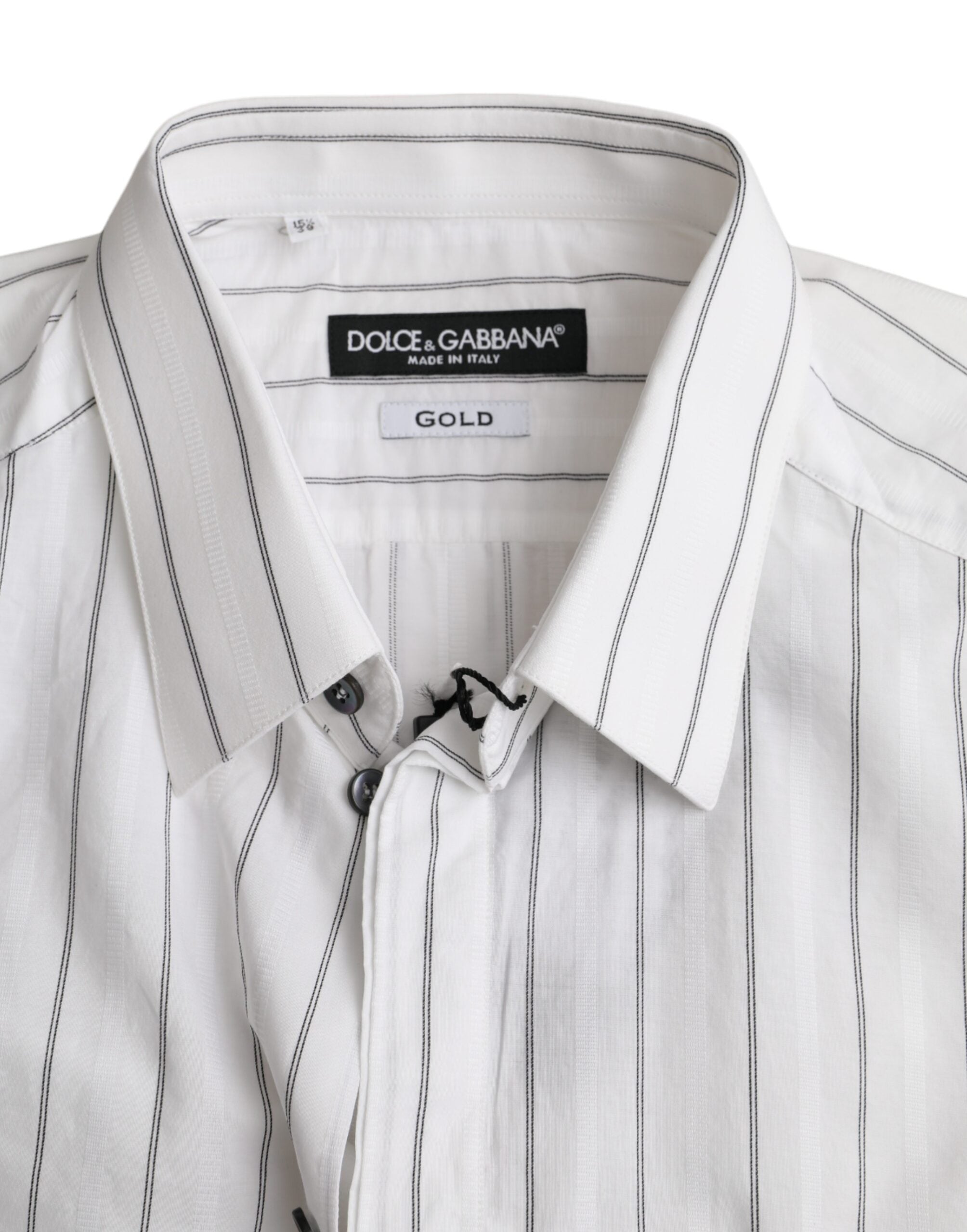 Dolce & Gabbana Svartvit Randig Festklänning GULD Skjorta