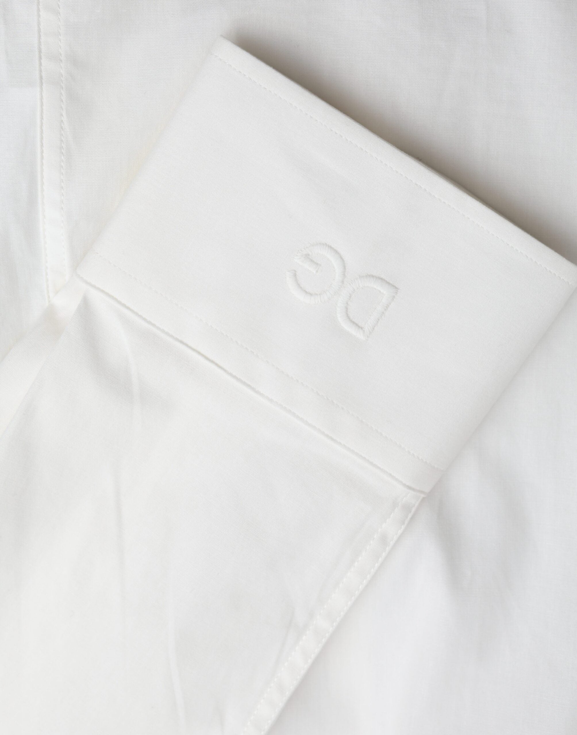 Dolce & Gabbana Vit Bomullsklänning Slim Fit GULDSKJORTA