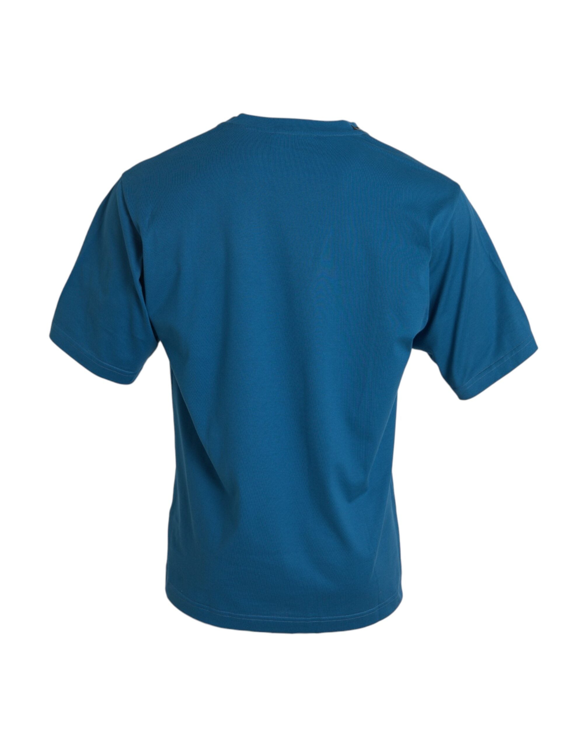 Dolce & Gabbana Blå Logotyp Rund Hals Kortärmad T-shirt