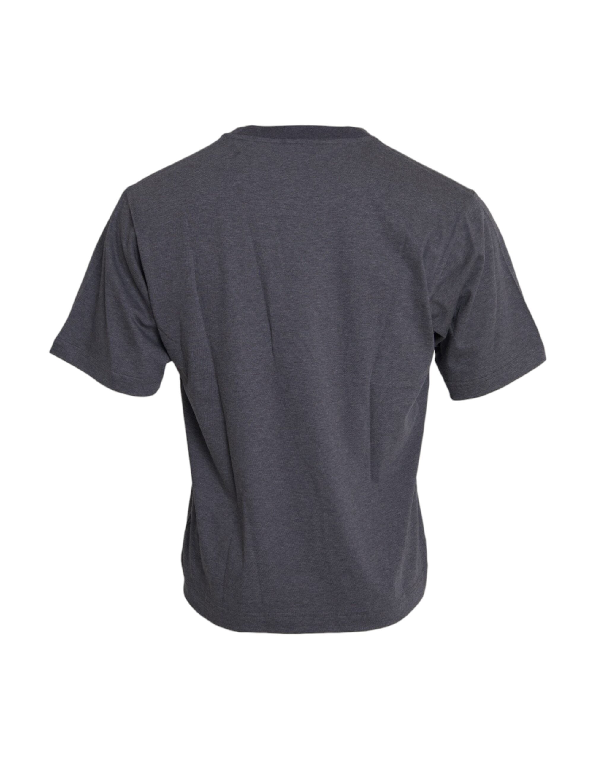Dolce & Gabbana Grå bomulls-t-shirt med rund hals och kort ärm