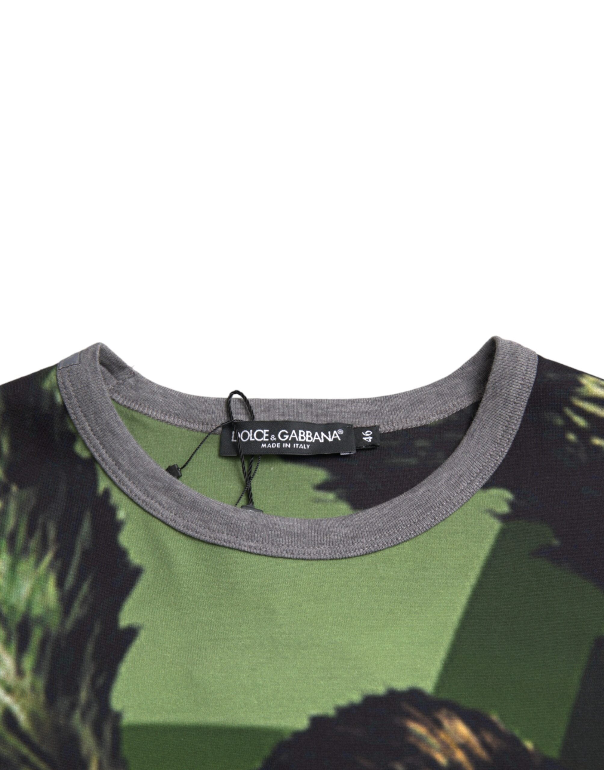 Dolce & Gabbana Grön Gorilla Bomull Kortärmad T-shirt