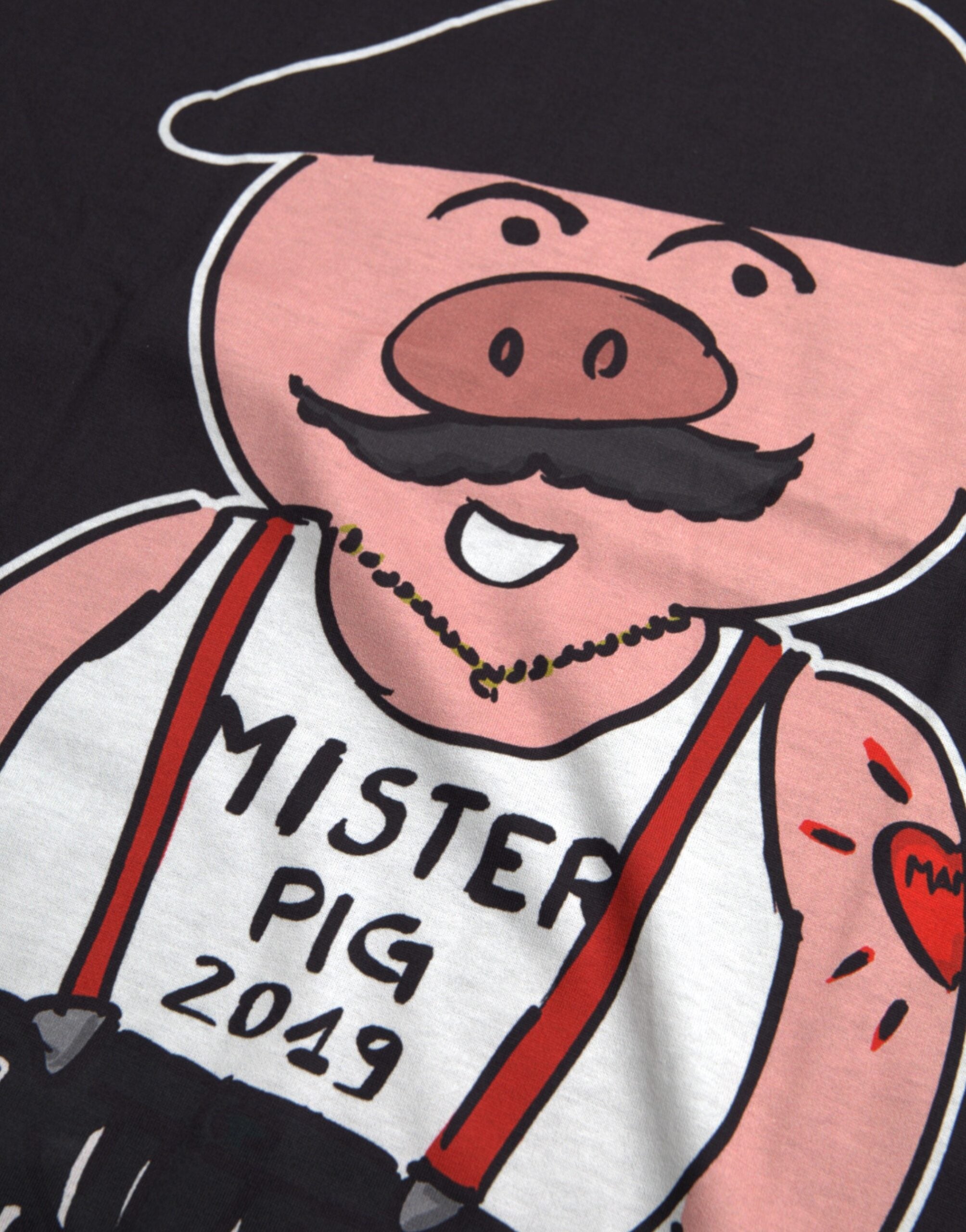 Dolce & Gabbana svart bomull 2019 Grisens år T-shirt