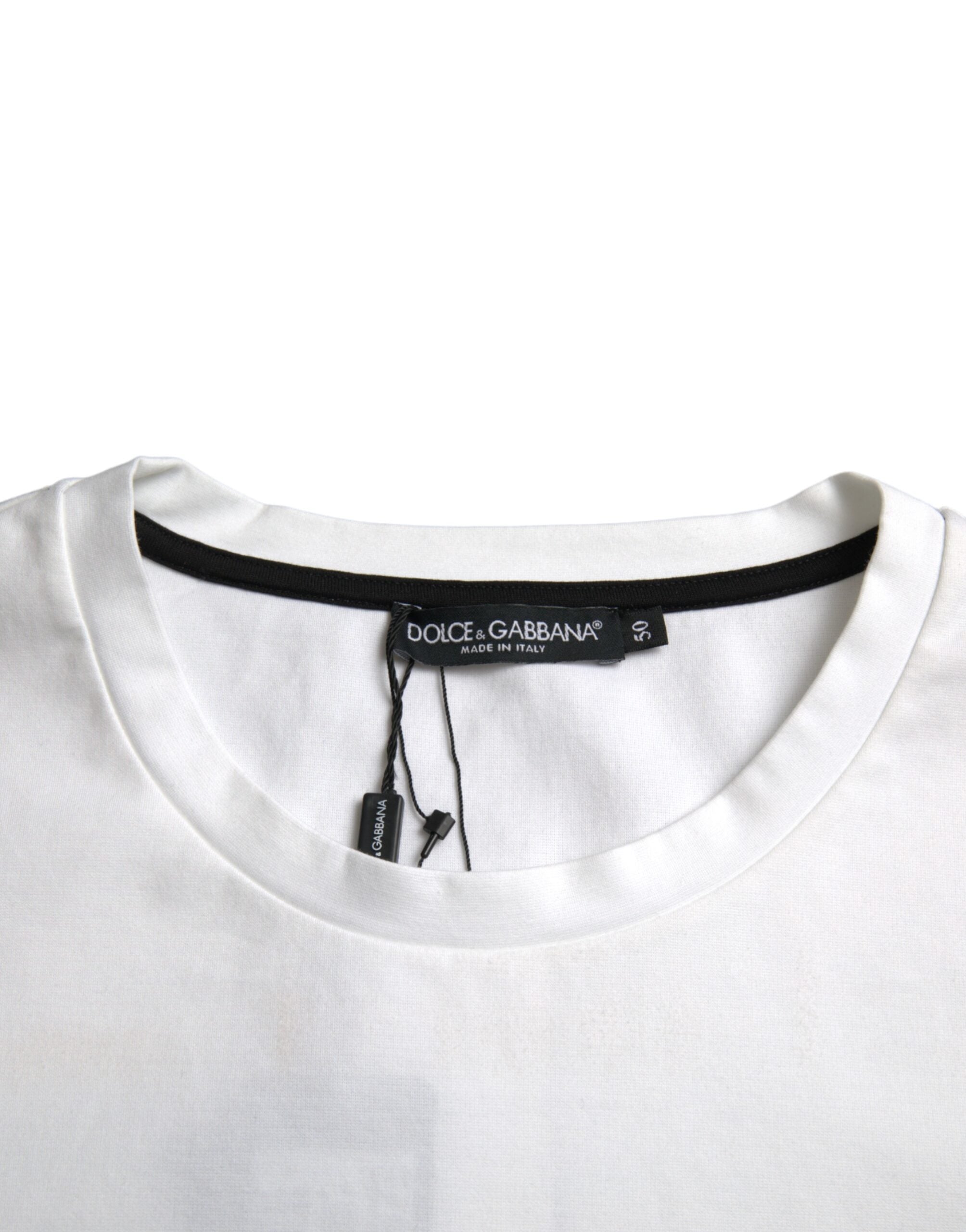 Dolce & Gabbana Vit Röda Läppar Tryckt Bomull Herr T-shirt