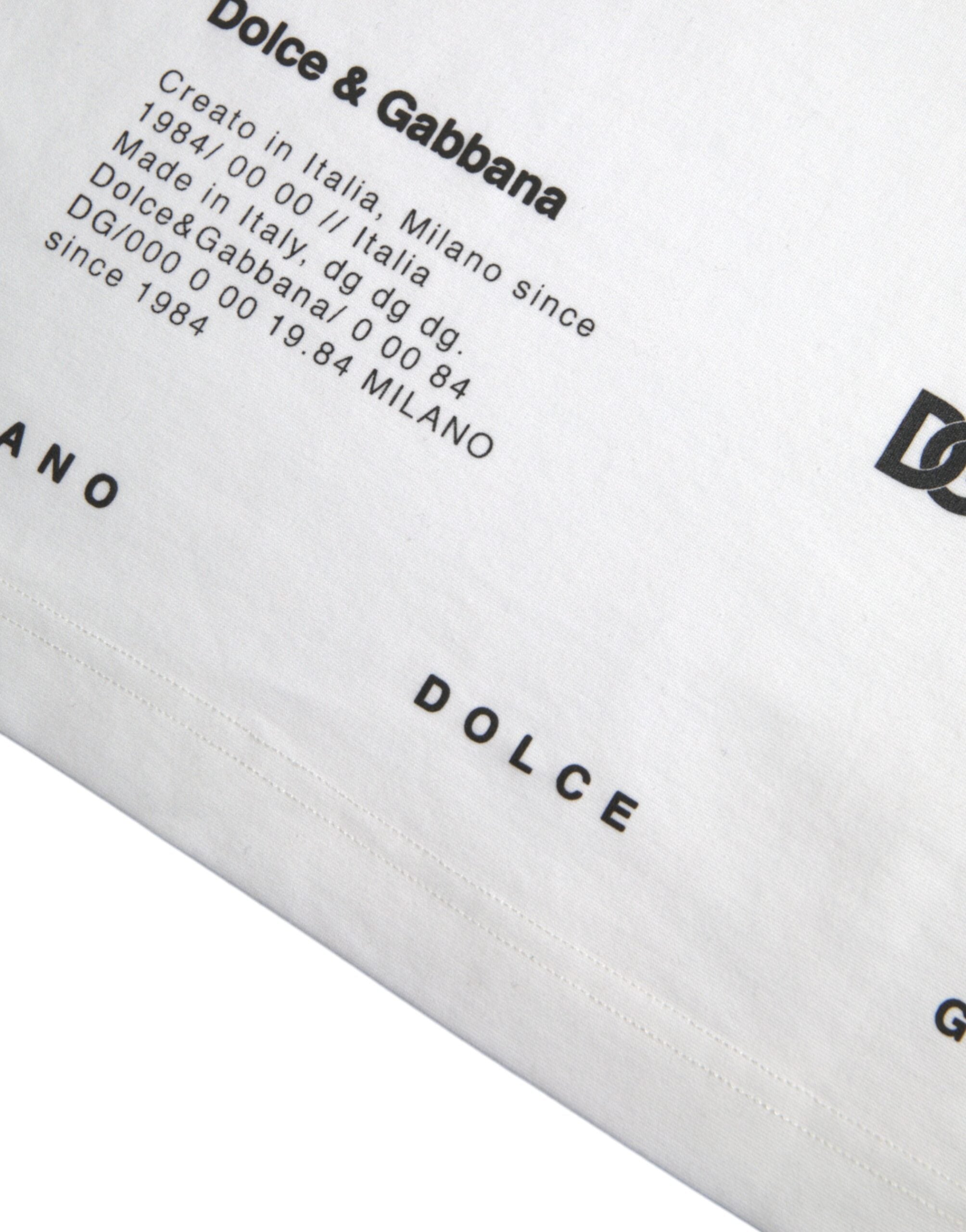 Dolce & Gabbana Vit Röda Läppar Tryckt Bomull Herr T-shirt