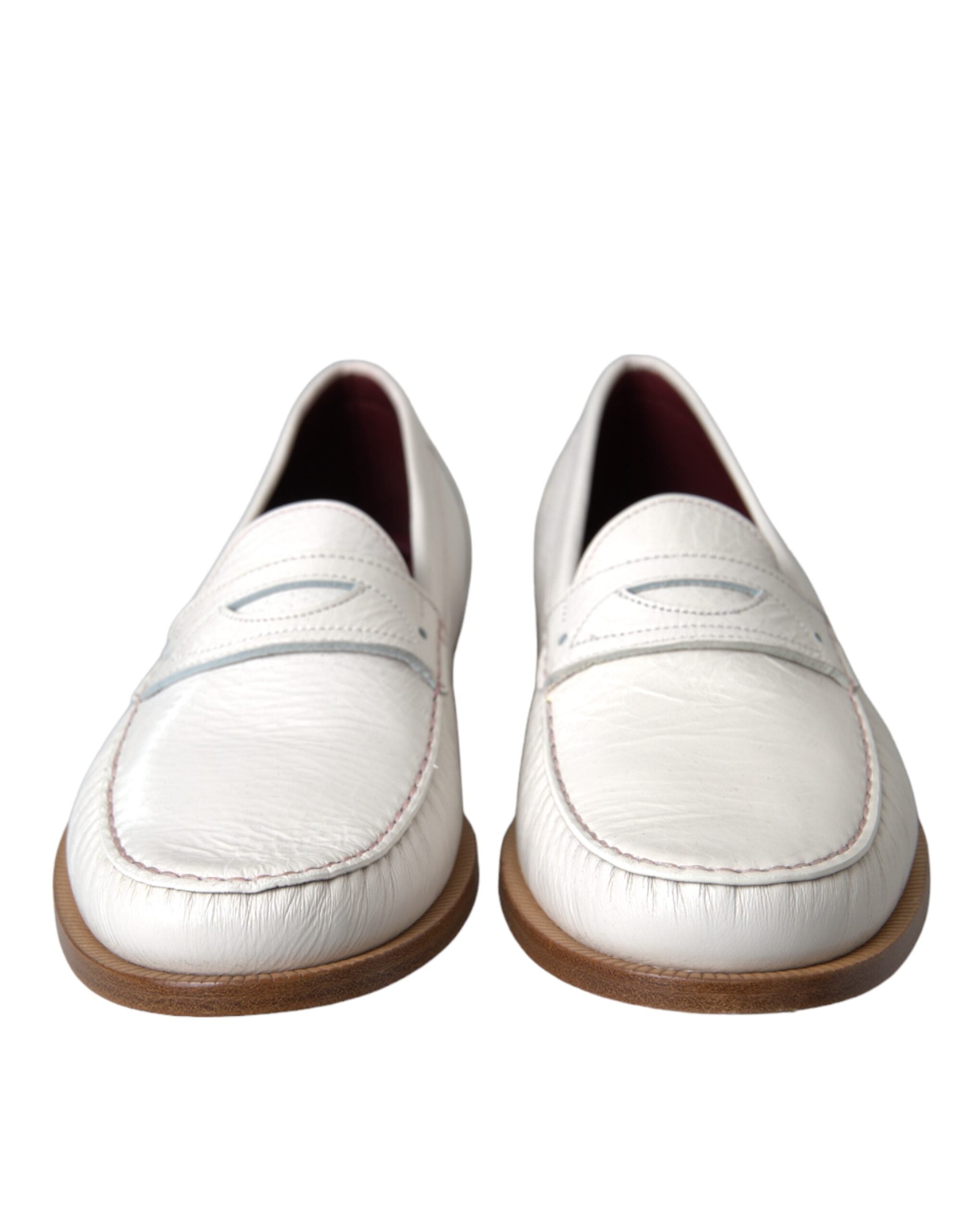 Dolce & Gabbana Vita Läder Slip On Mocassin Loafers Skor