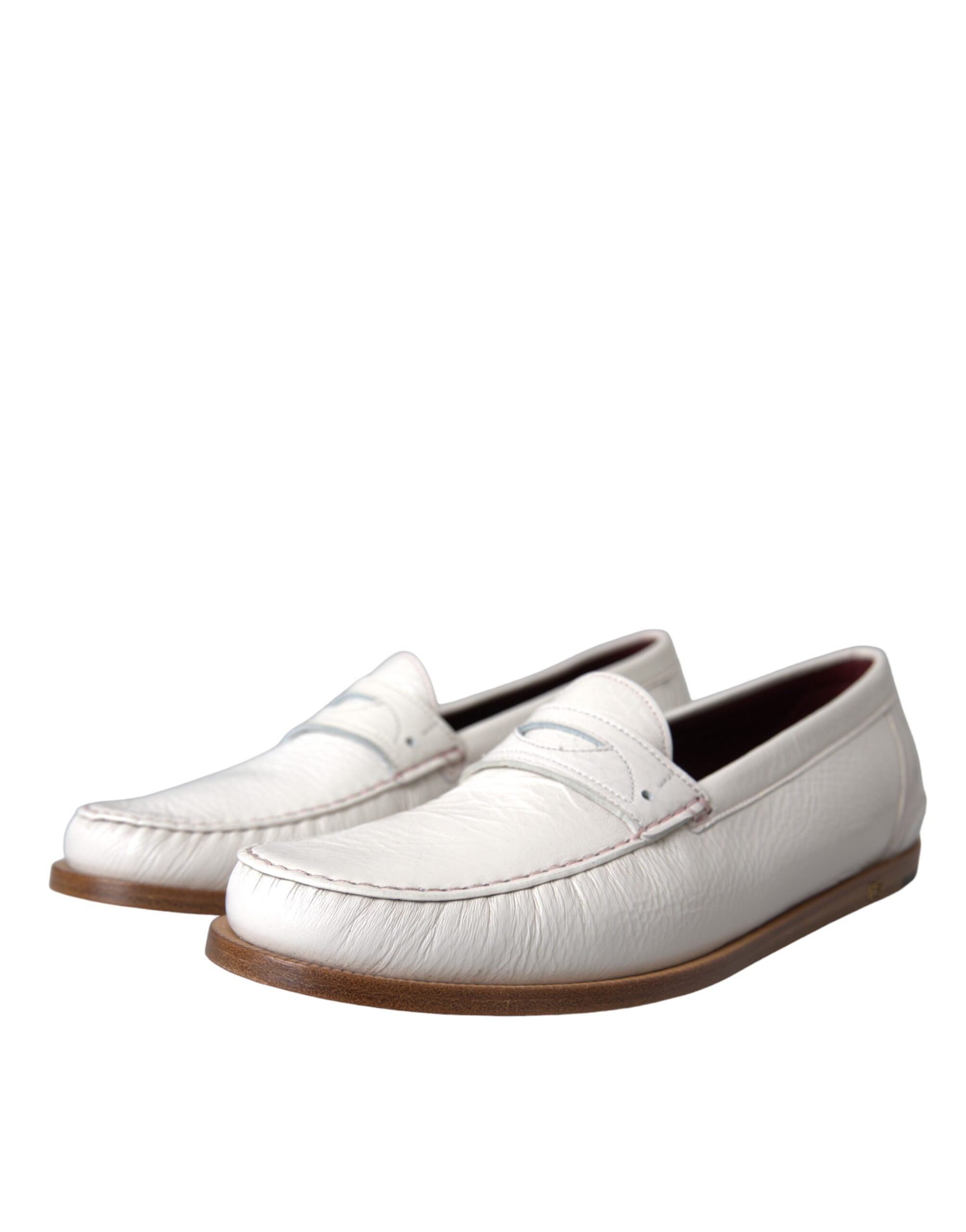 Dolce & Gabbana Vita Läder Slip On Mocassin Loafers Skor