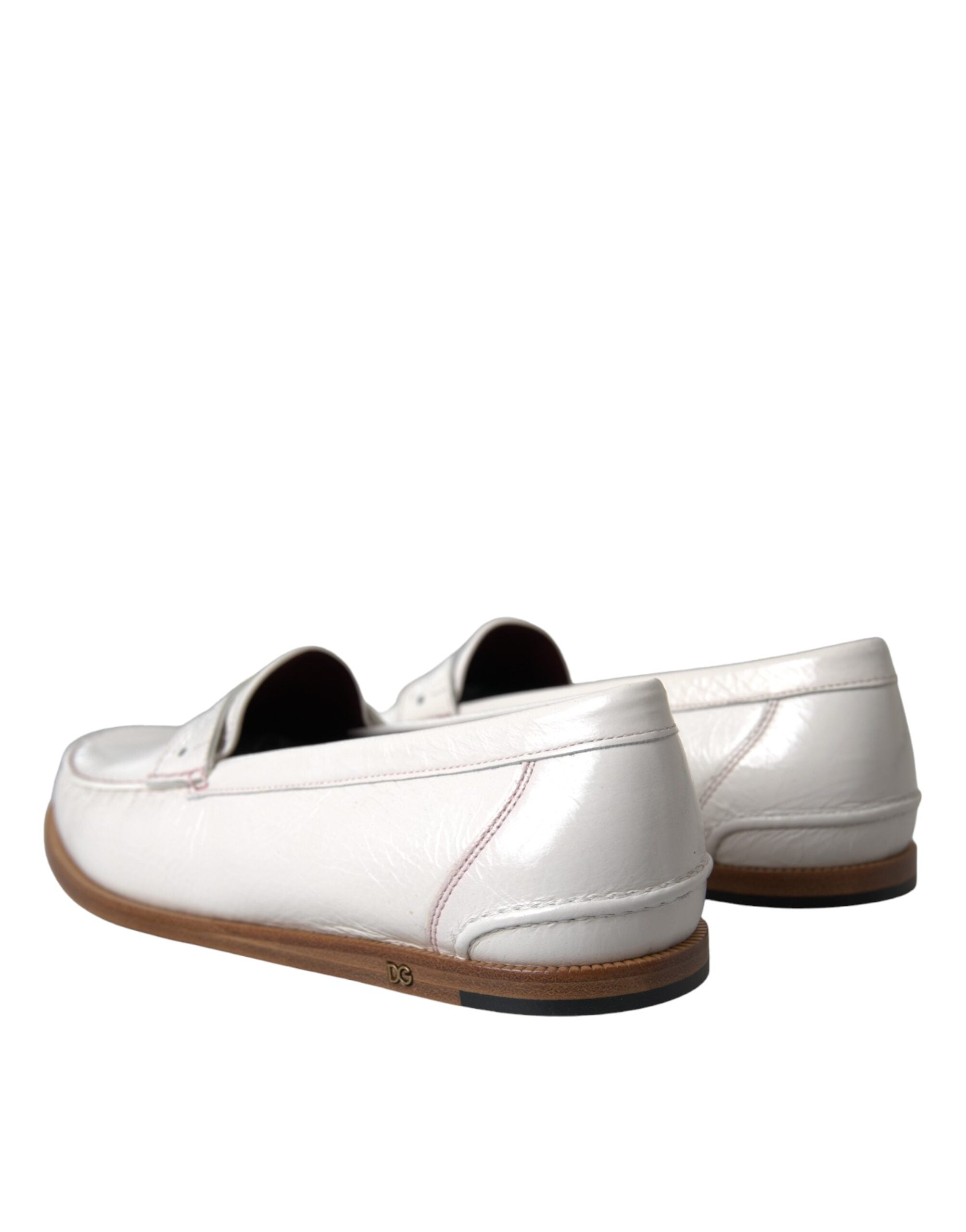Dolce & Gabbana Vita Läder Slip On Mocassin Loafers Skor