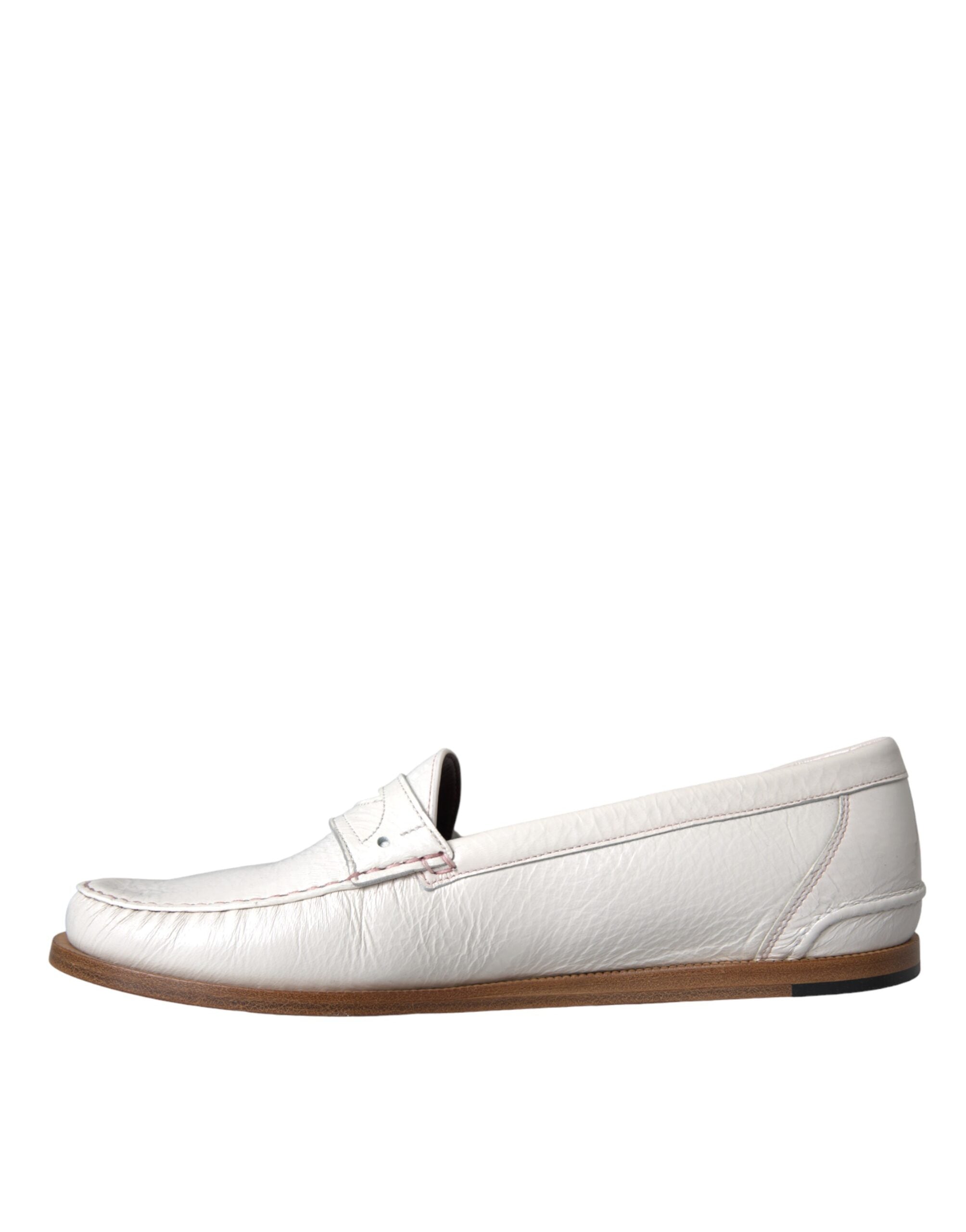 Dolce & Gabbana Vita Läder Slip On Mocassin Loafers Skor