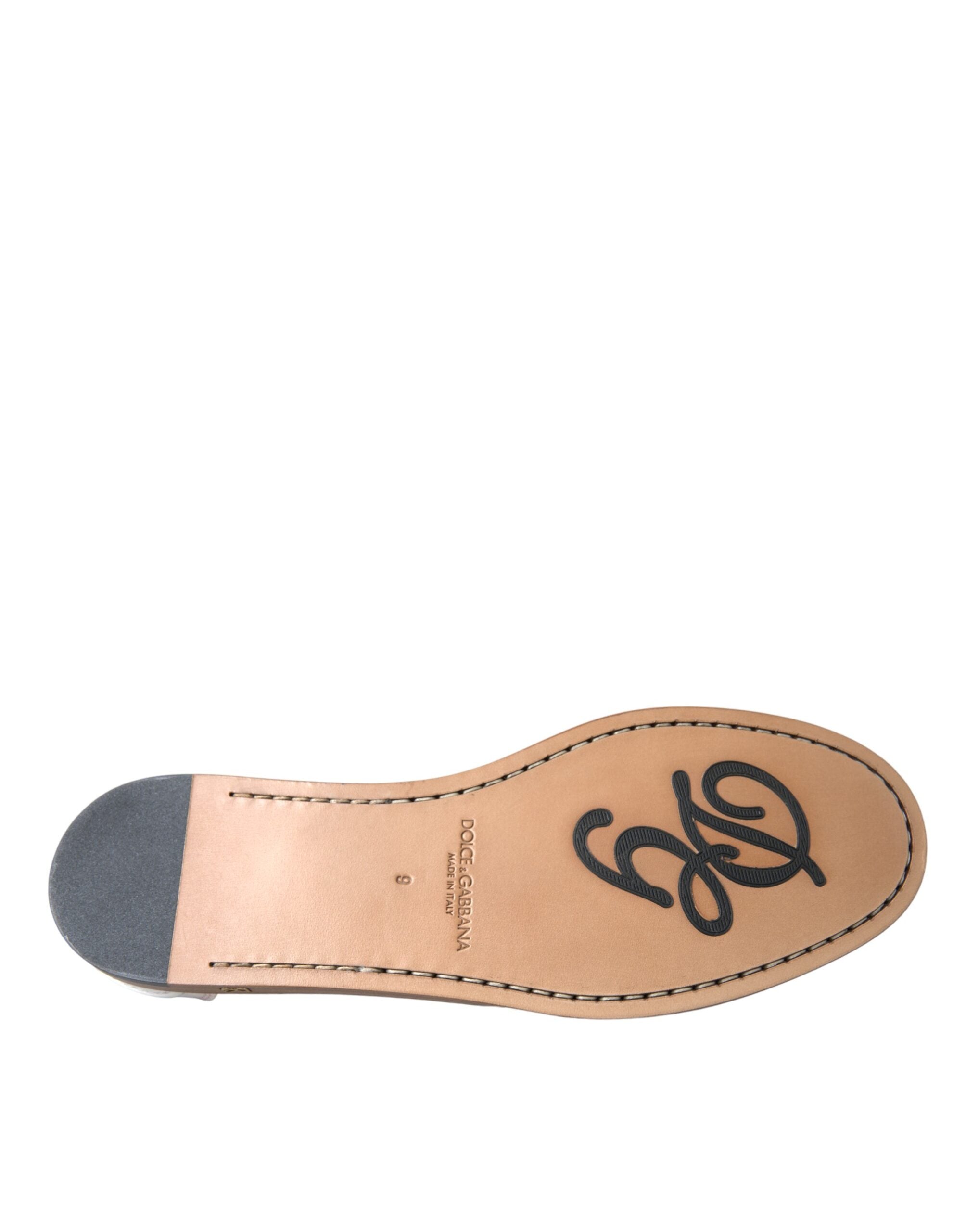 Dolce & Gabbana Vita Läder Slip On Mocassin Loafers Skor