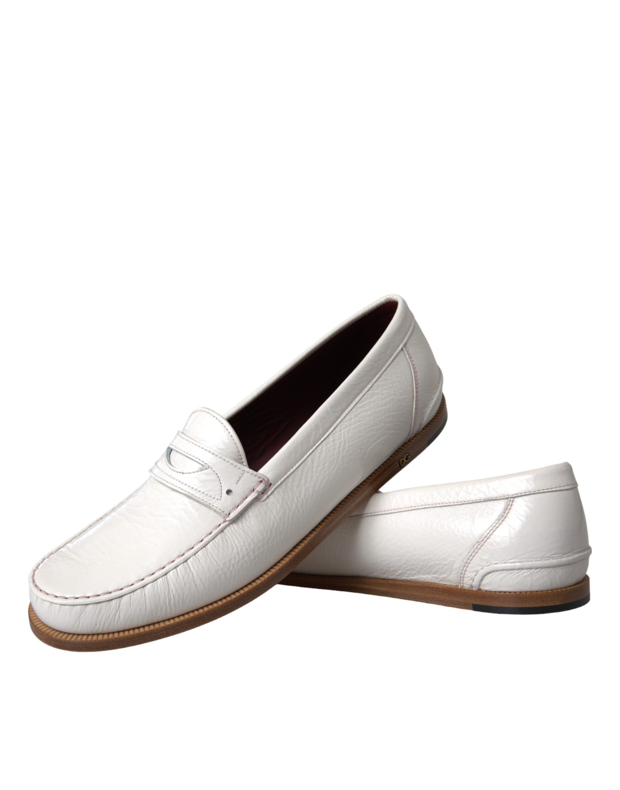 Dolce & Gabbana Vita Läder Slip On Mocassin Loafers Skor