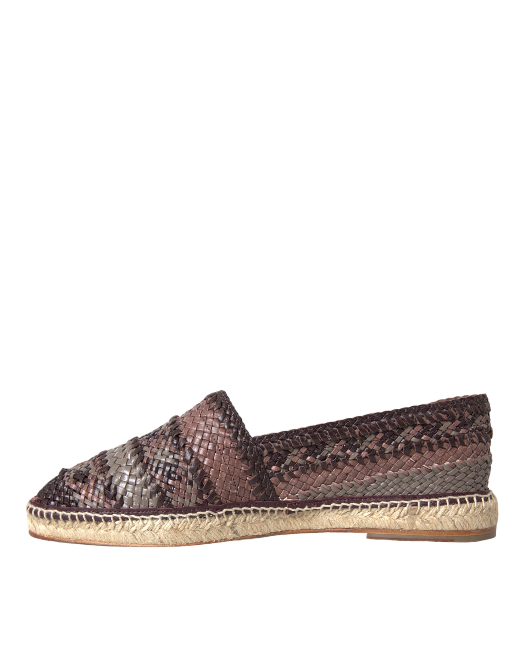 Dolce & Gabbana Bruna Buffalo Läder Espadriller Flats Skor