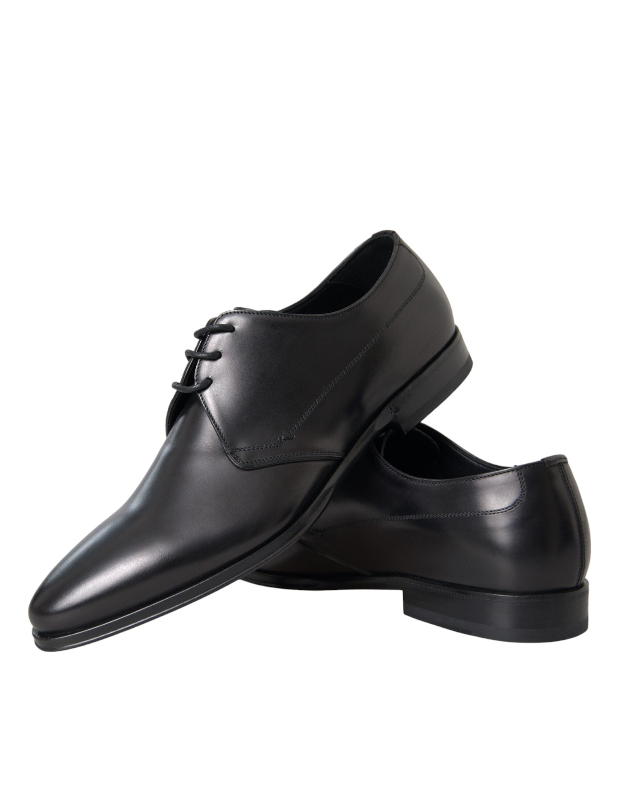 Dolce & Gabbana Svarta Läder Derby Formella Klädskor Herr