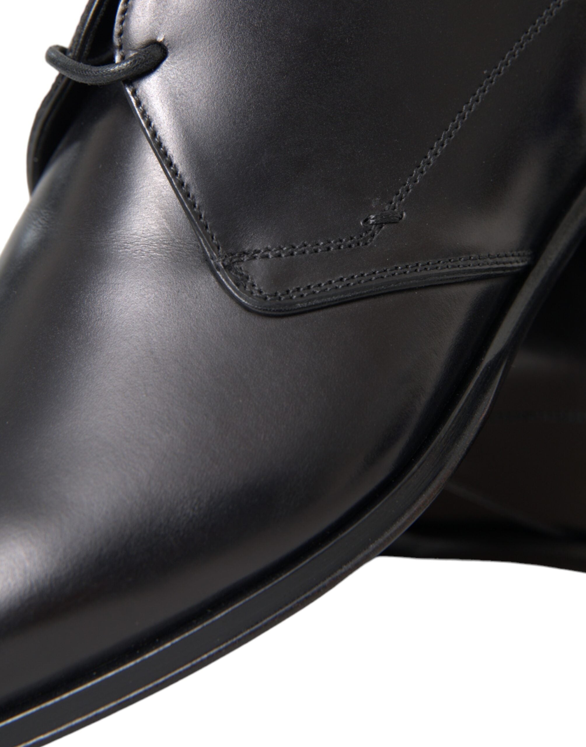 Dolce & Gabbana Svarta Läder Derby Formella Klädskor Herr