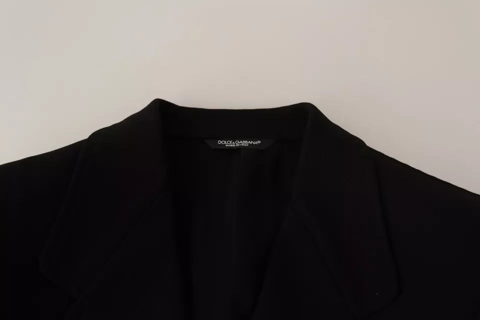 Dolce & Gabbana Svart Ull Slim Fit Kappa Kavaj