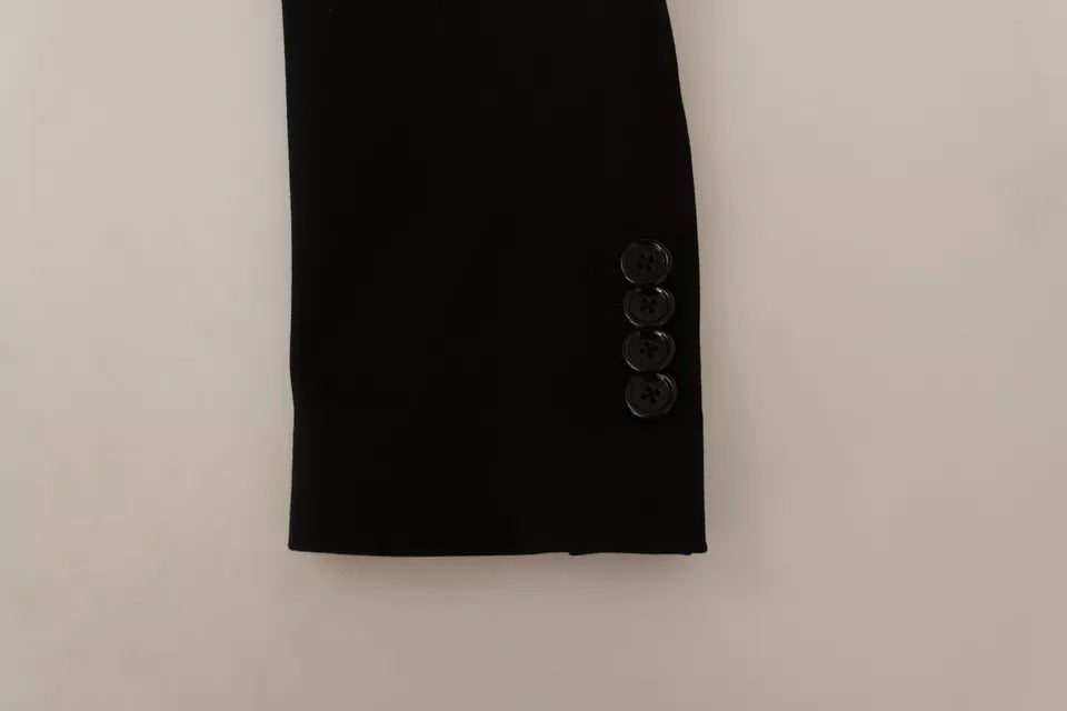 Dolce & Gabbana Svart Ull Slim Fit Kappa Kavaj
