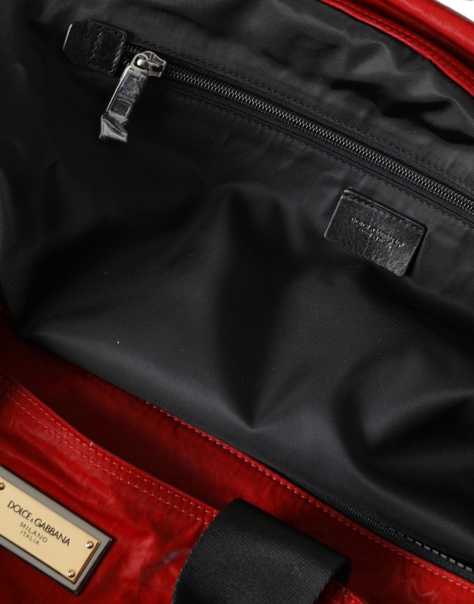 Dolce & Gabbana Röd Nylon Kalvskinn Hand Axelremsväska
