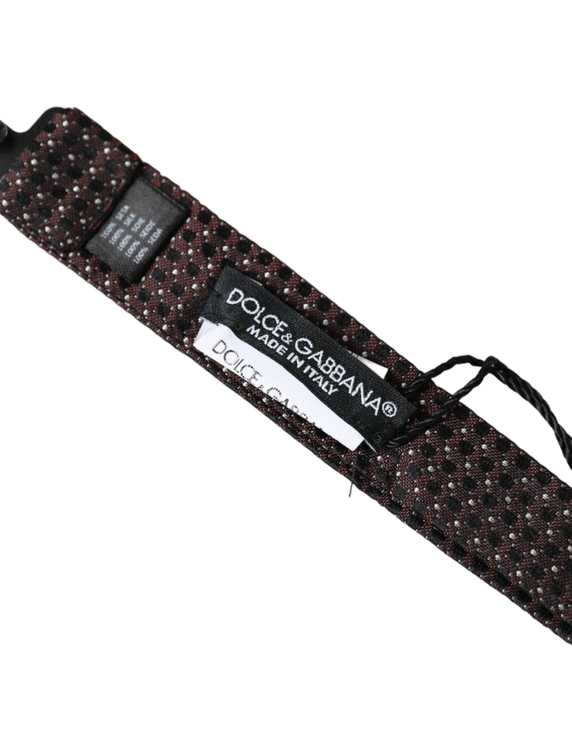Dolce & Gabbana Brun Fantasy Siden Justerbar Halsringning Herrfluga Papillon