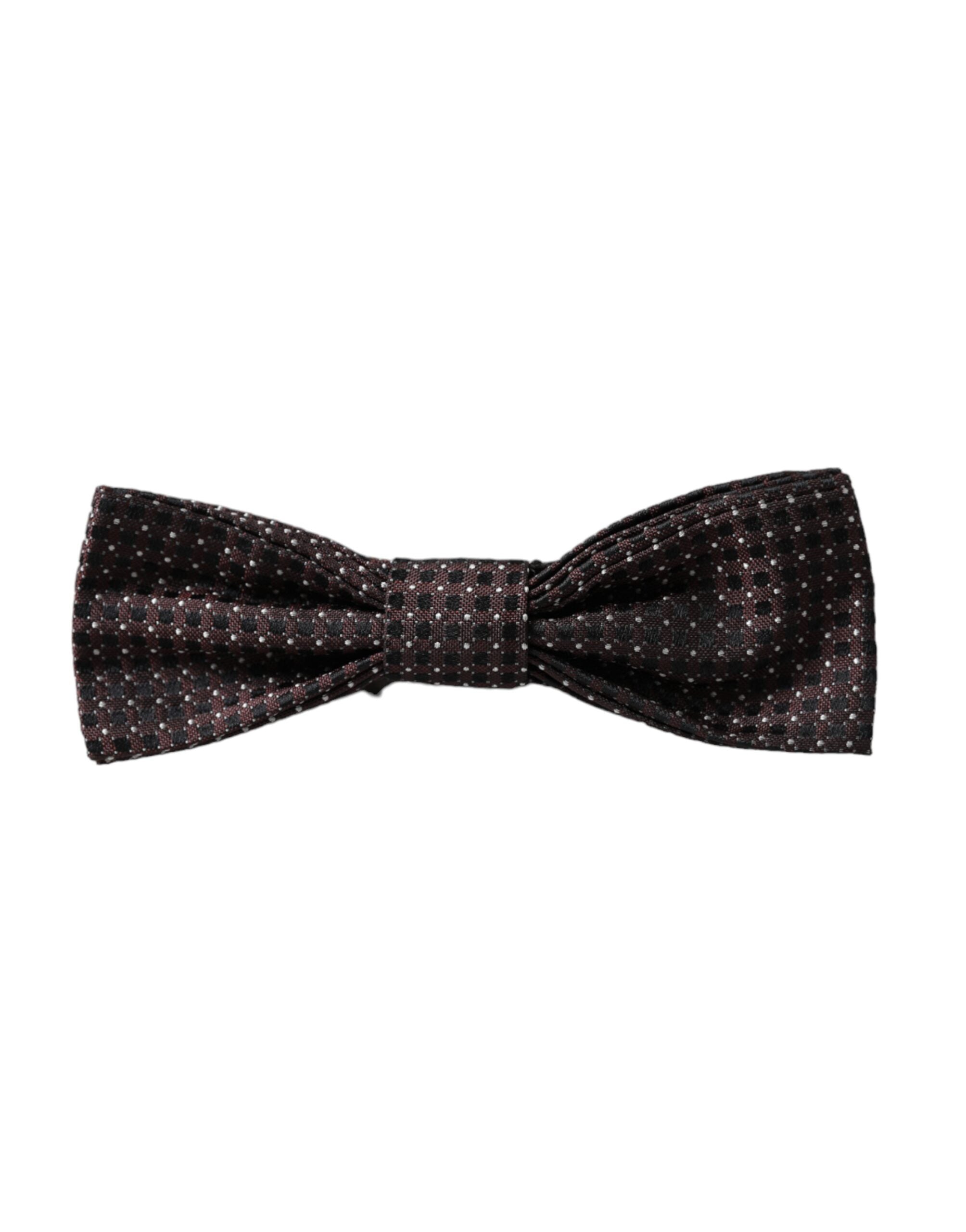 Dolce & Gabbana Brun Fantasy Siden Justerbar Halsringning Herrfluga Papillon