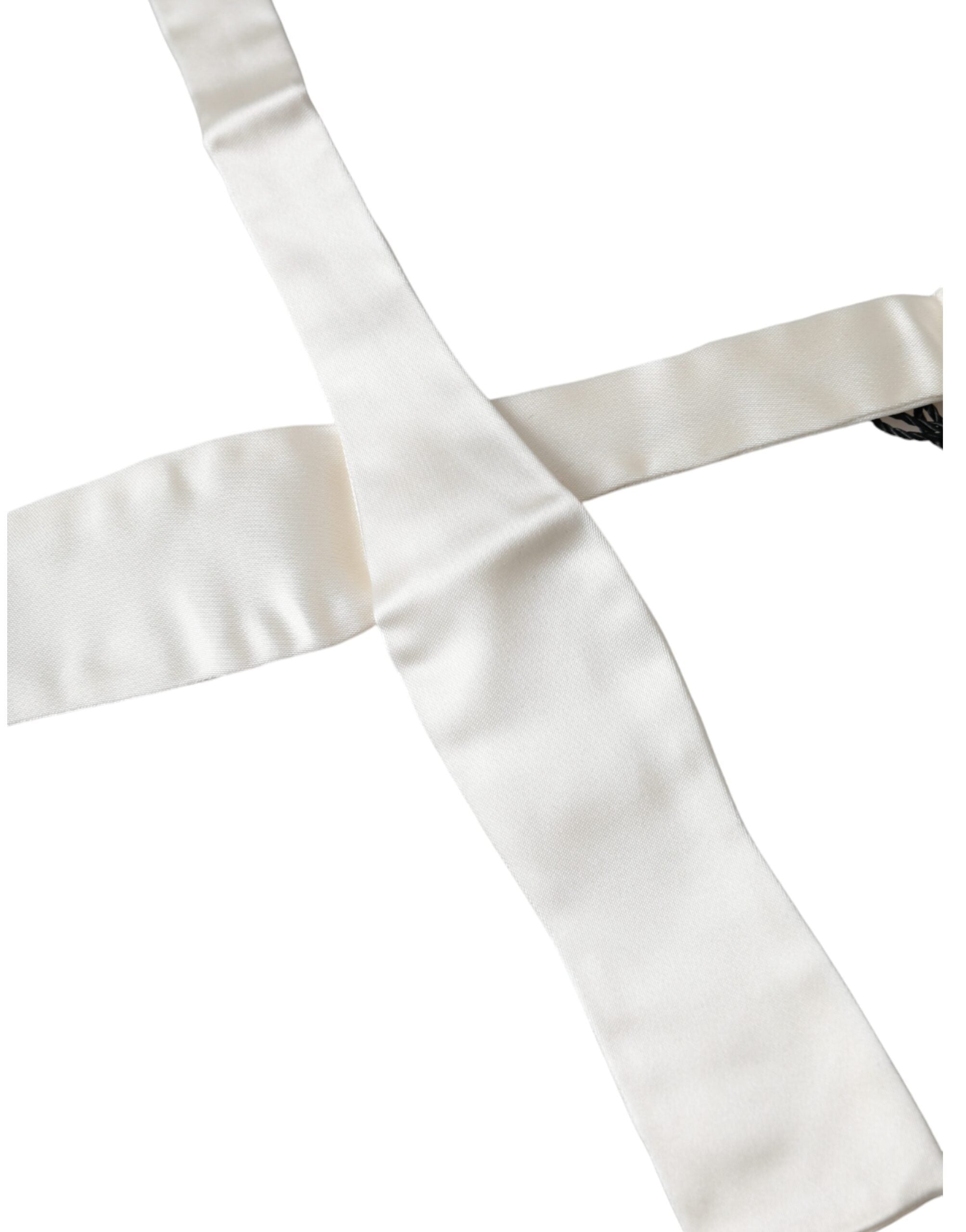 Dolce & Gabbana Vit Sidenslips Smal Slips Herrfluga