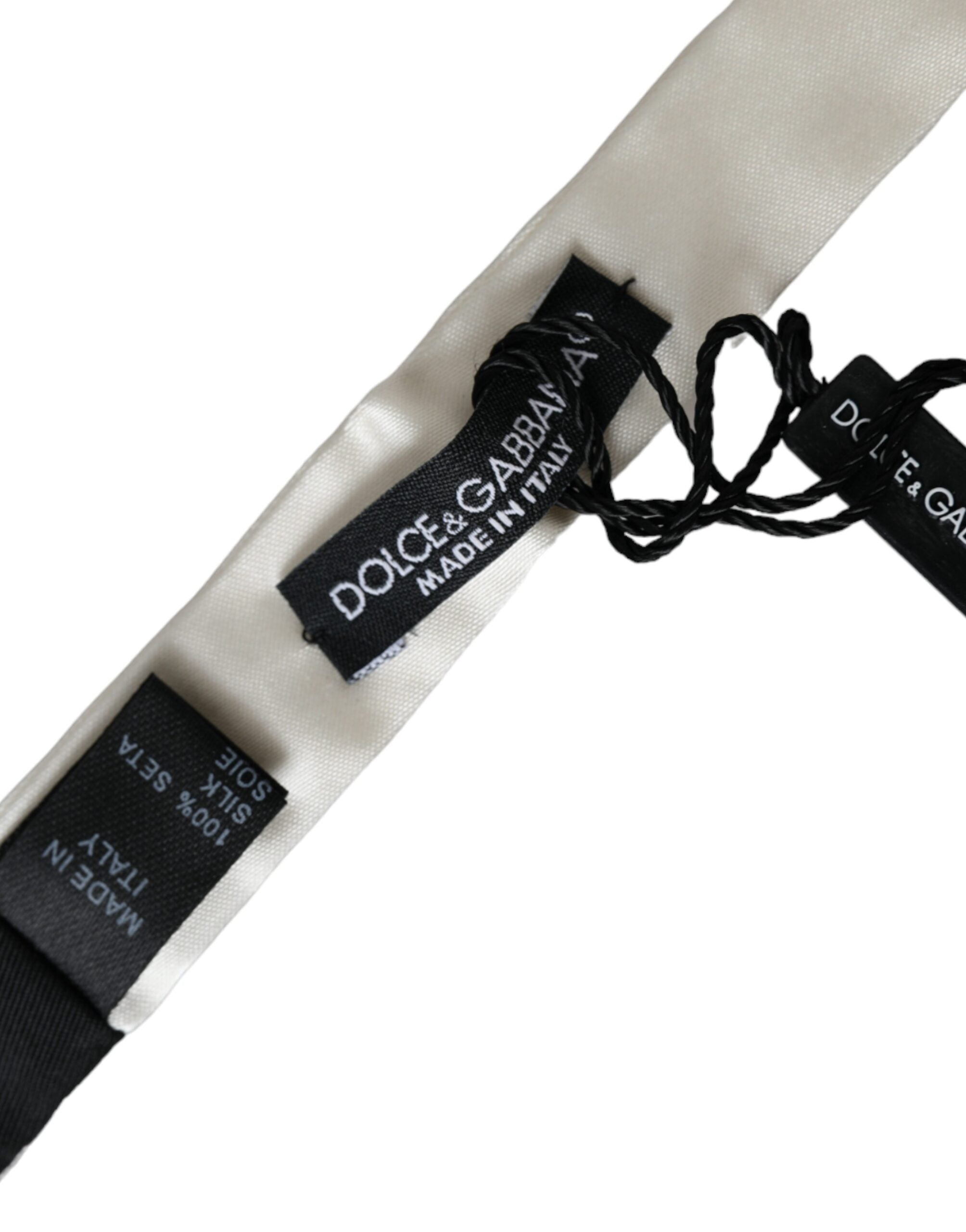 Dolce & Gabbana Vit Sidenslips Smal Slips Herrfluga