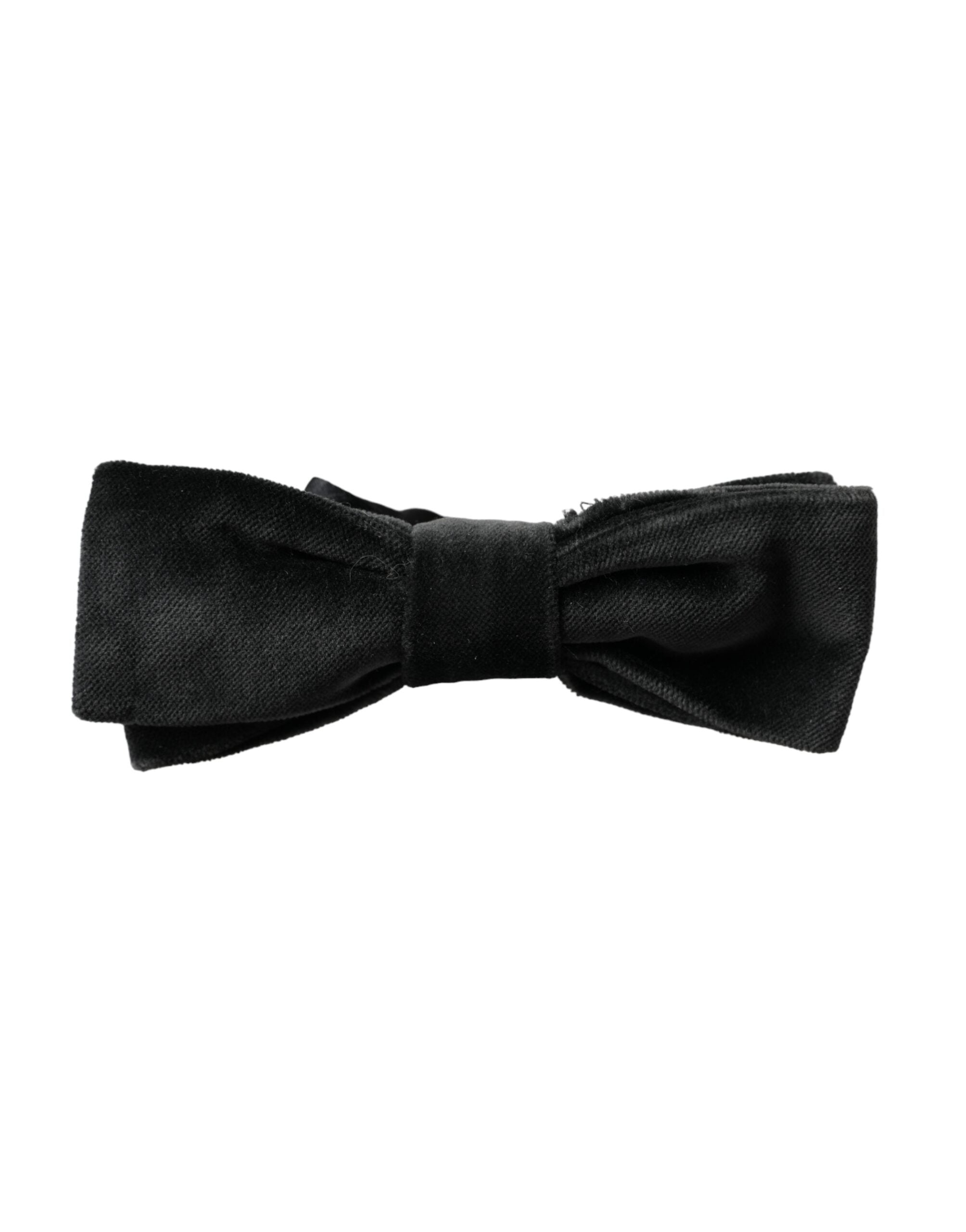 Dolce & Gabbana Svart Sammetsbomull Justerbar Halsringning Herrfluga