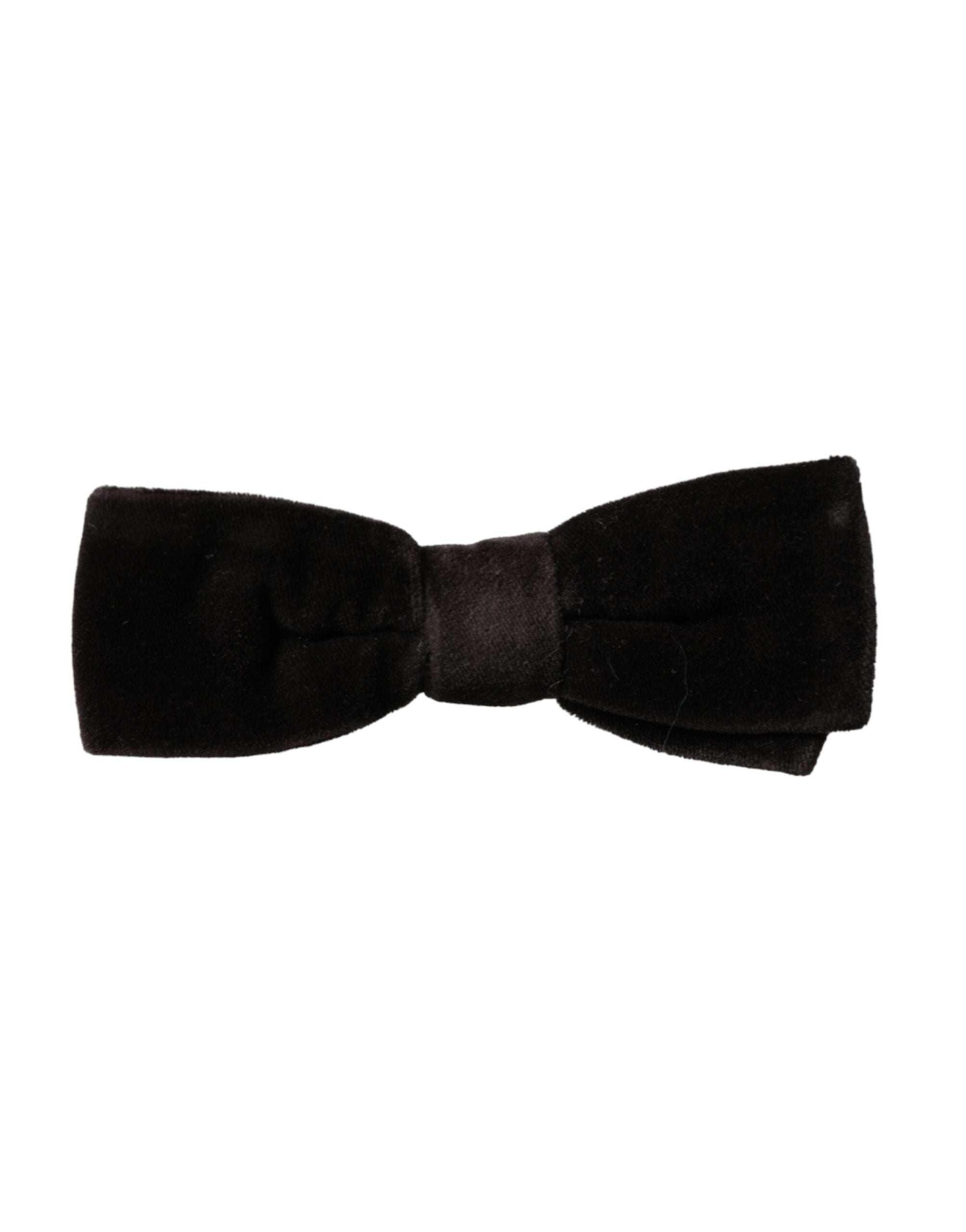 Dolce & Gabbana Svart Sammetsbomull Justerbar Halsringning Herrfluga