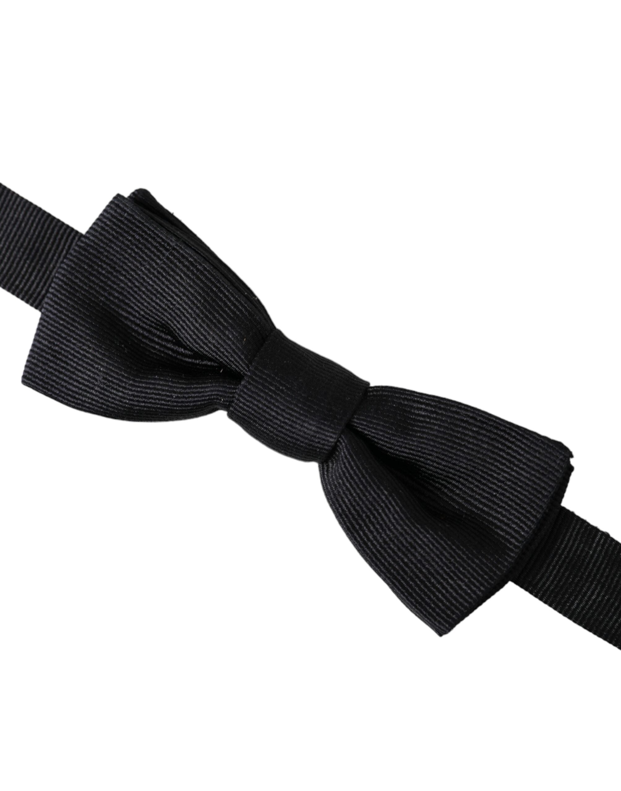 Dolce & Gabbana Svart sidenfluga med justerbar halsringning för män