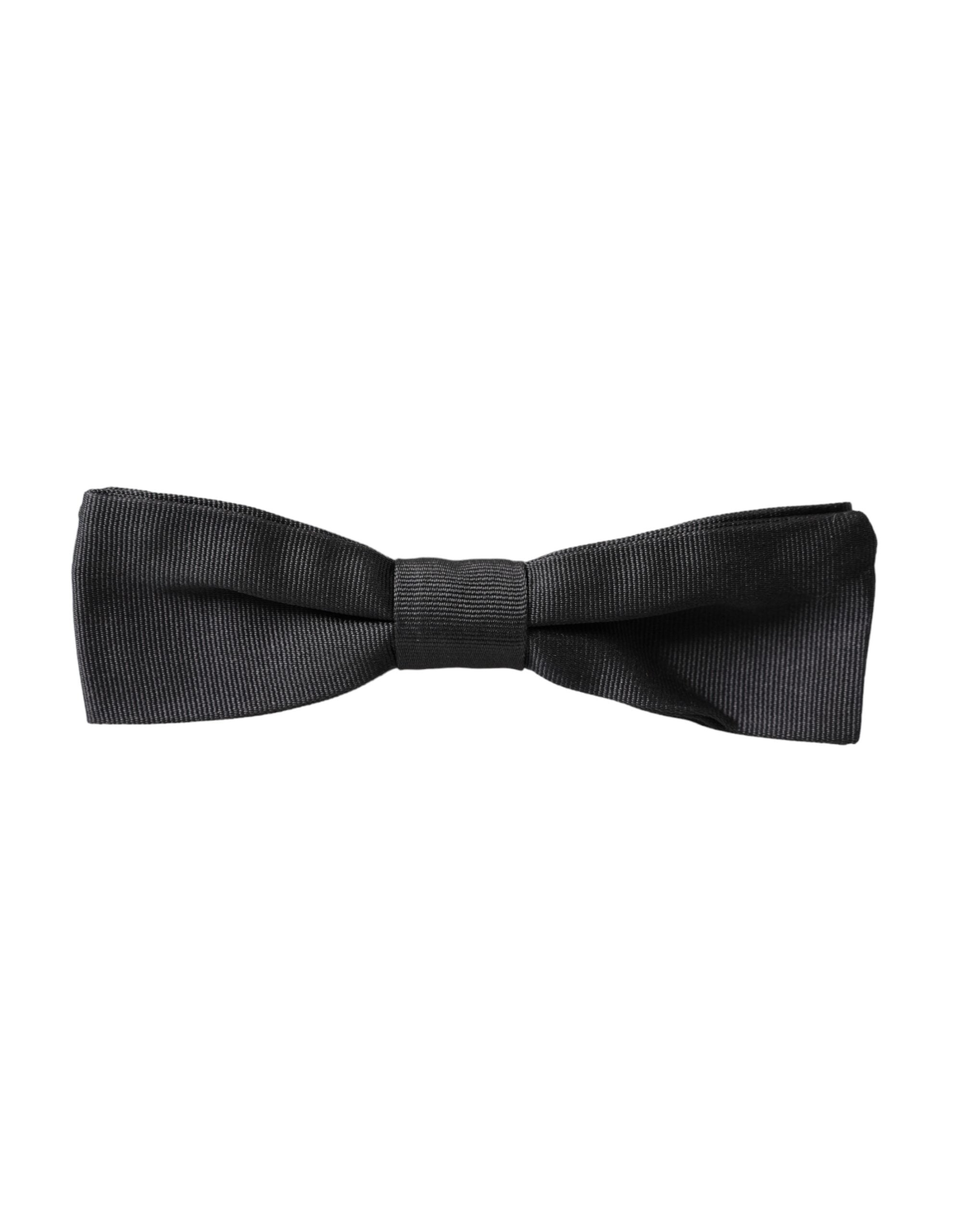 Dolce & Gabbana Svart sidenfluga med justerbar halsringning för män