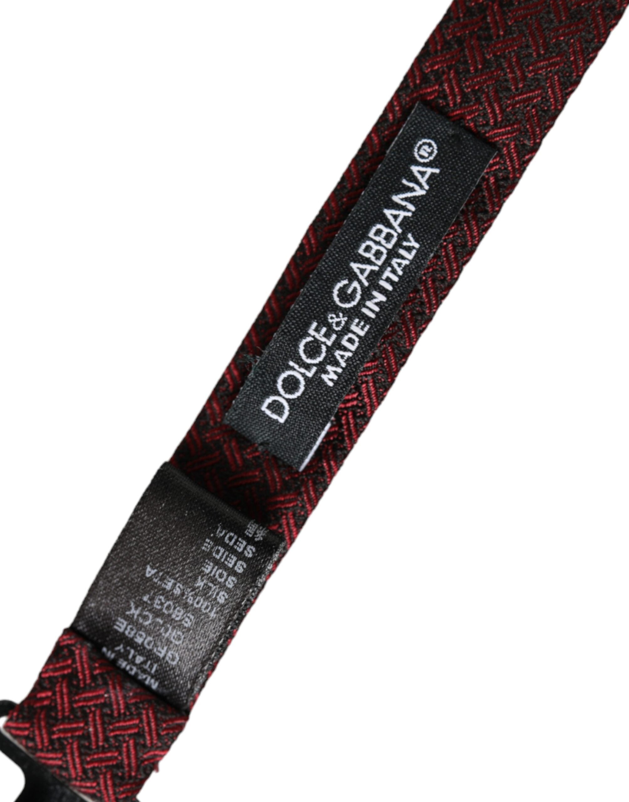 Dolce & Gabbana Röd Sidenfantasi Justerbar Halsringning Herrfluga