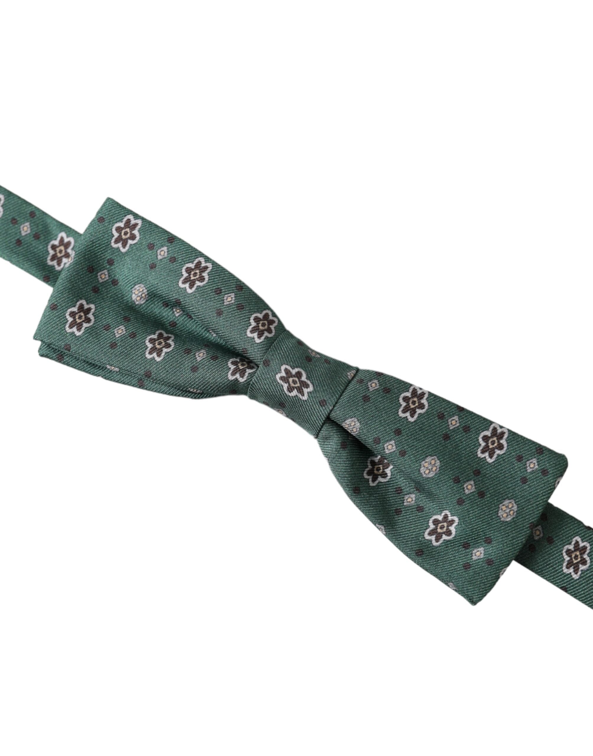 Dolce & Gabbana Mintgrön Blommig Justerbar Halsringning Herrfluga