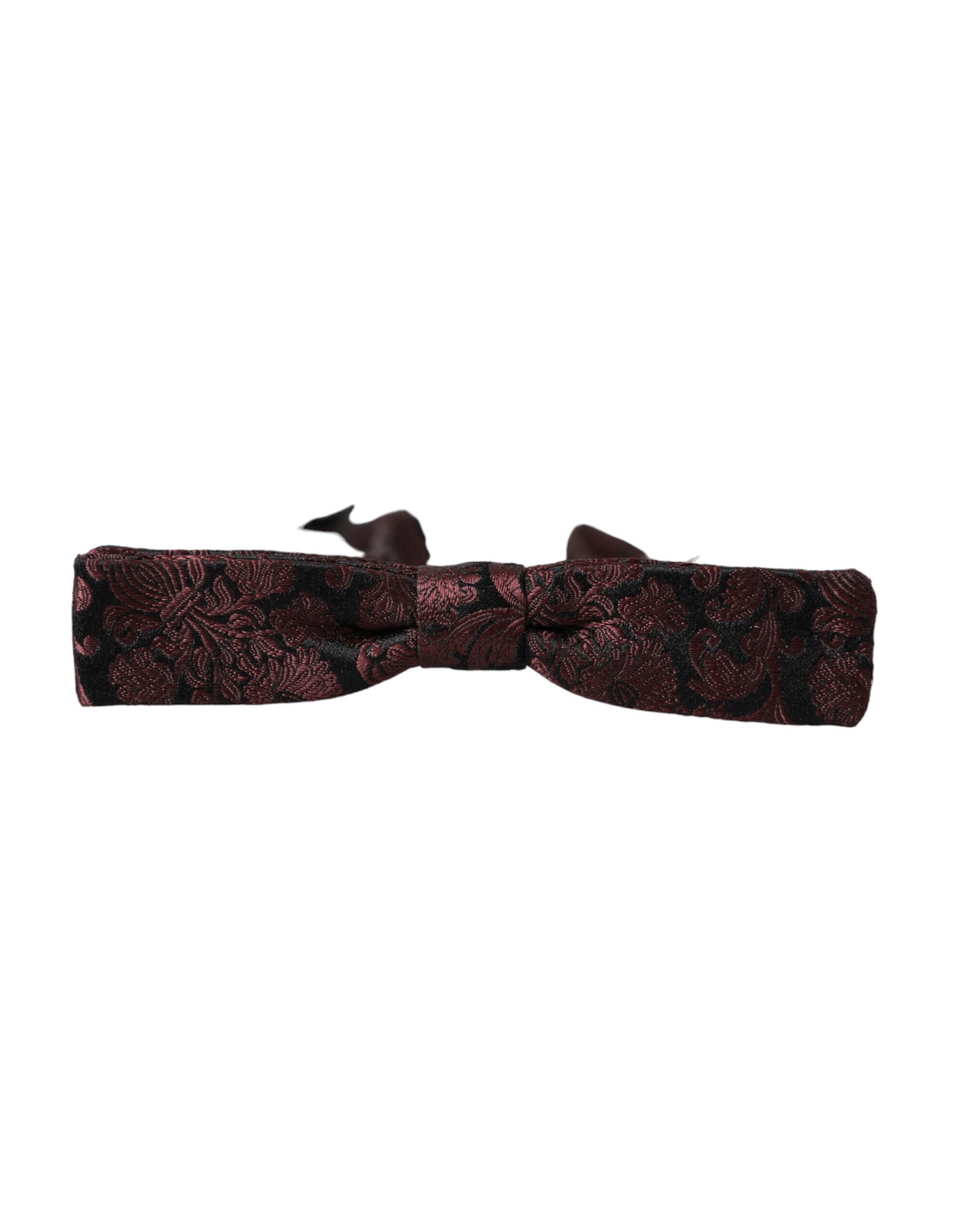 Dolce & Gabbana Rödbrun Blommig Sidenfluga Justerbar Halsringning Herr