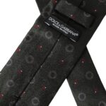 Dolce & Gabbana Mörkgrå 100% Siden Fantasy Justerbar Slips Herr