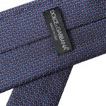 Dolce & Gabbana Marinblå sidenmönstrad justerbar slips för män
