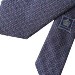 Dolce & Gabbana Marinblå sidenmönstrad justerbar slips för män