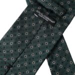 Dolce & Gabbana Grön Sidenslips Med Märkeslogotyp Justerbar Herrslips