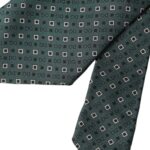 Dolce & Gabbana Grön Sidenslips Med Märkeslogotyp Justerbar Herrslips