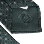 Dolce & Gabbana Grön Sidenslips Med Märkeslogotyp Justerbar Herrslips