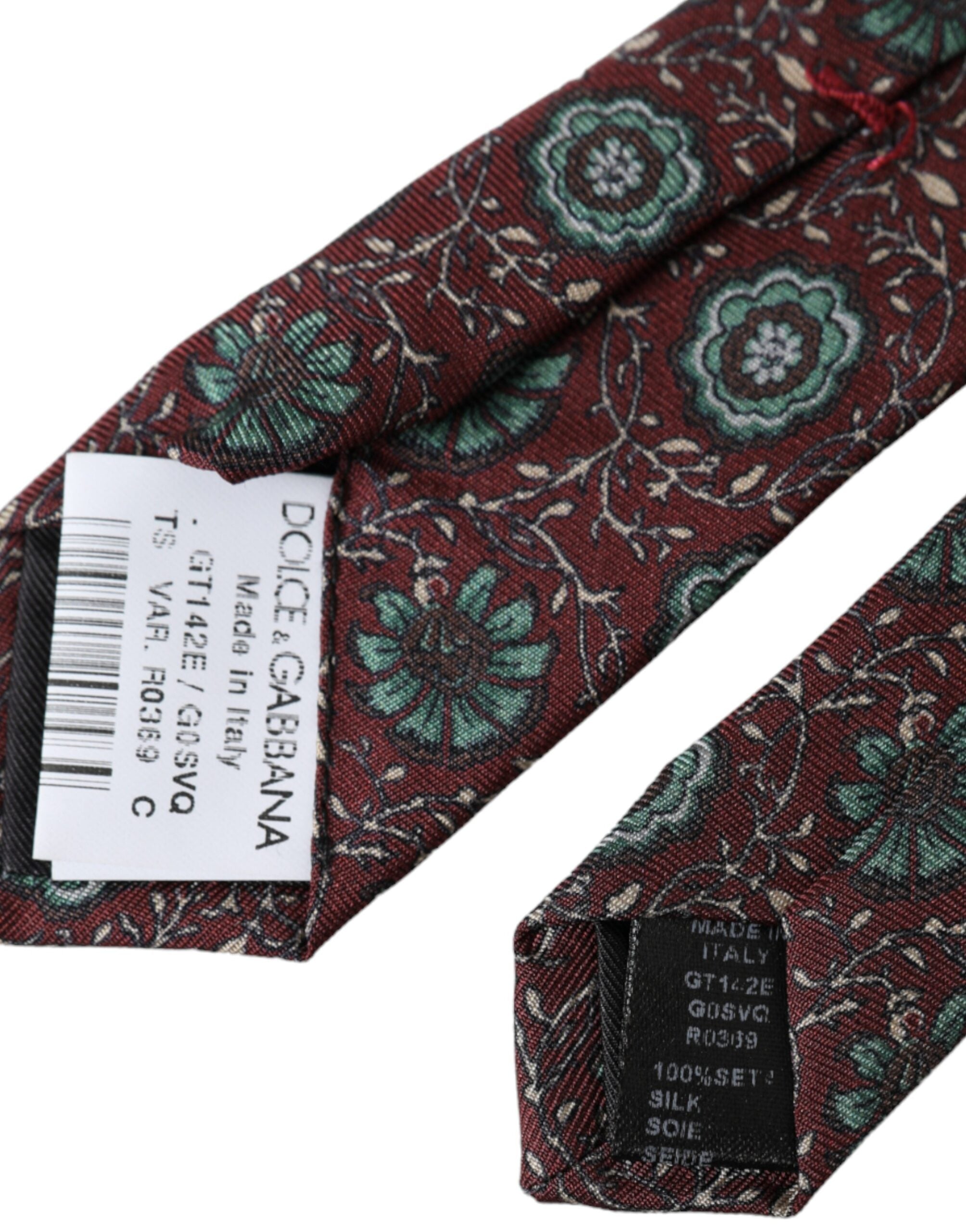 Dolce & Gabbana Rödbrun Blommig 100% Siden Justerbar Herrslips