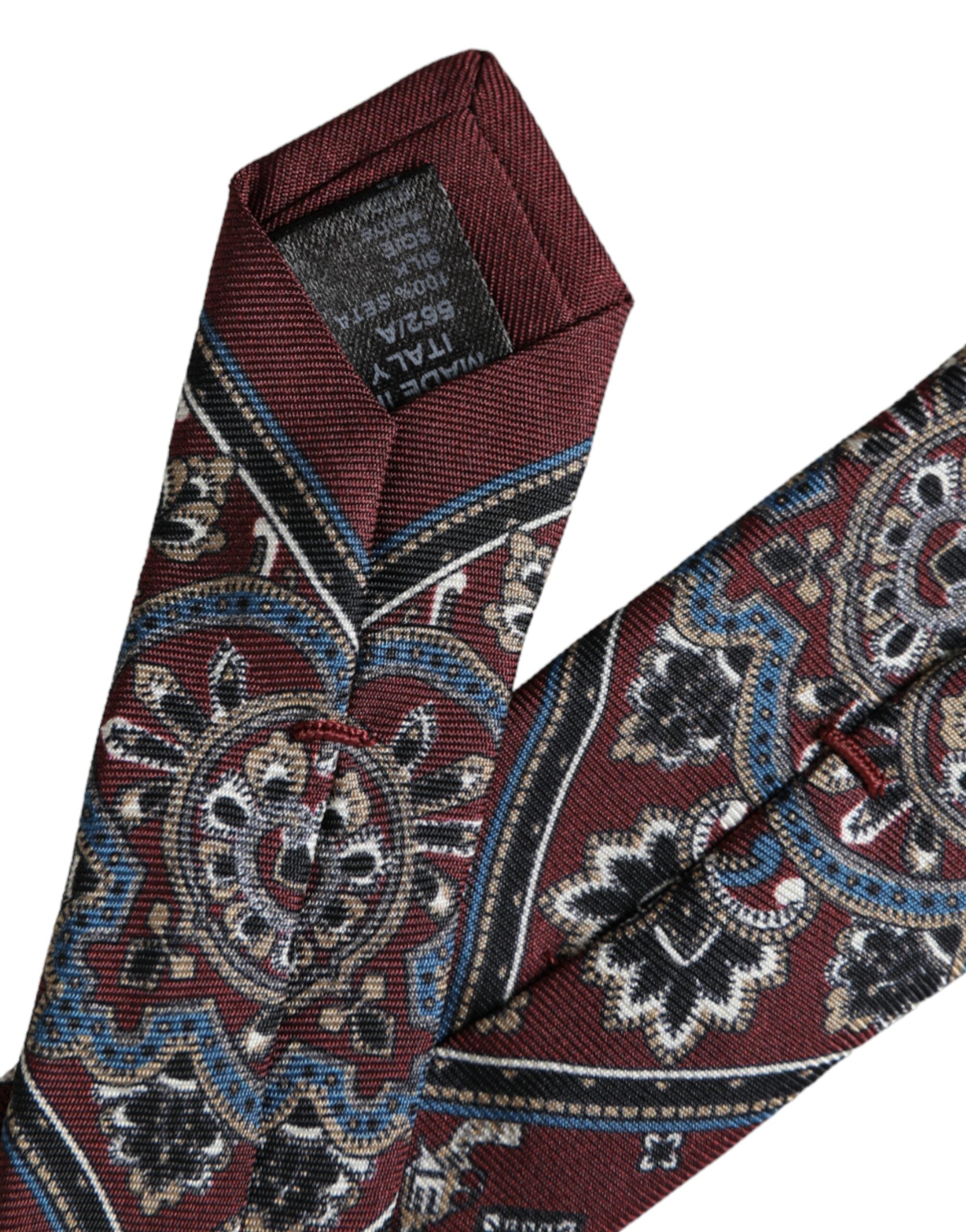 Dolce & Gabbana Bordeaux Mönstrad Justerbar Slips Herr 100% Siden