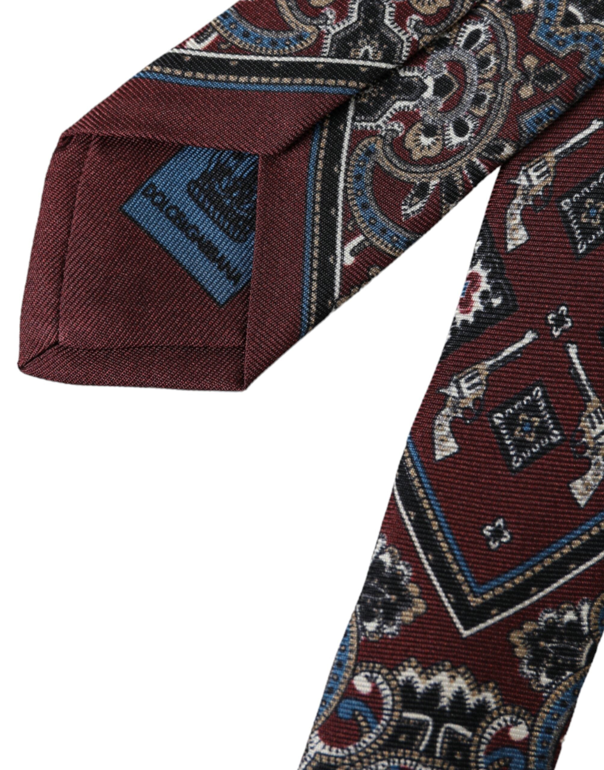 Dolce & Gabbana Bordeaux Mönstrad Justerbar Slips Herr 100% Siden